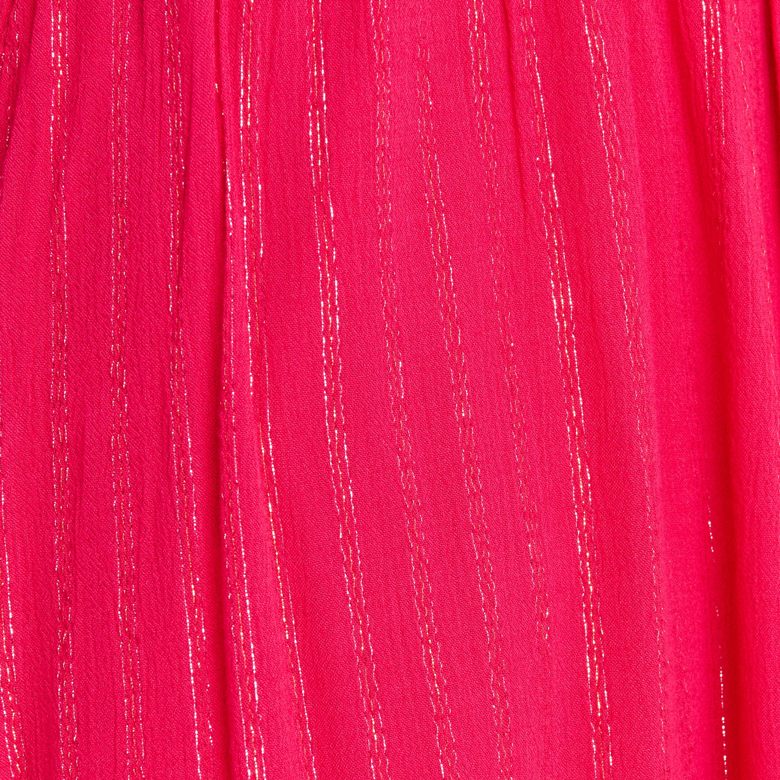Robe longue droite fluide rose fushia femme
