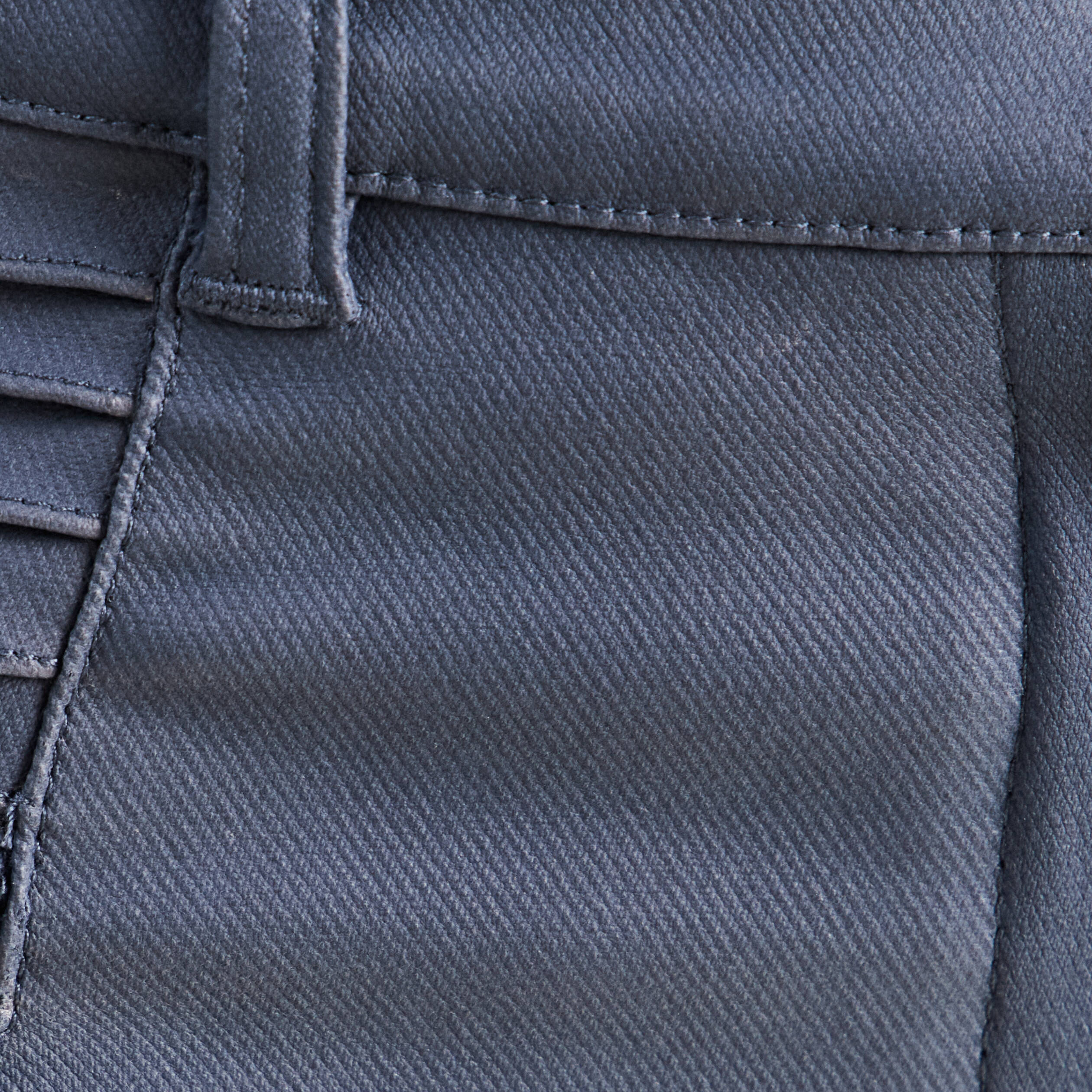 Pantalon enduit ajust&eacute; taille bascul&eacute;e bleu fonc&eacute; femme