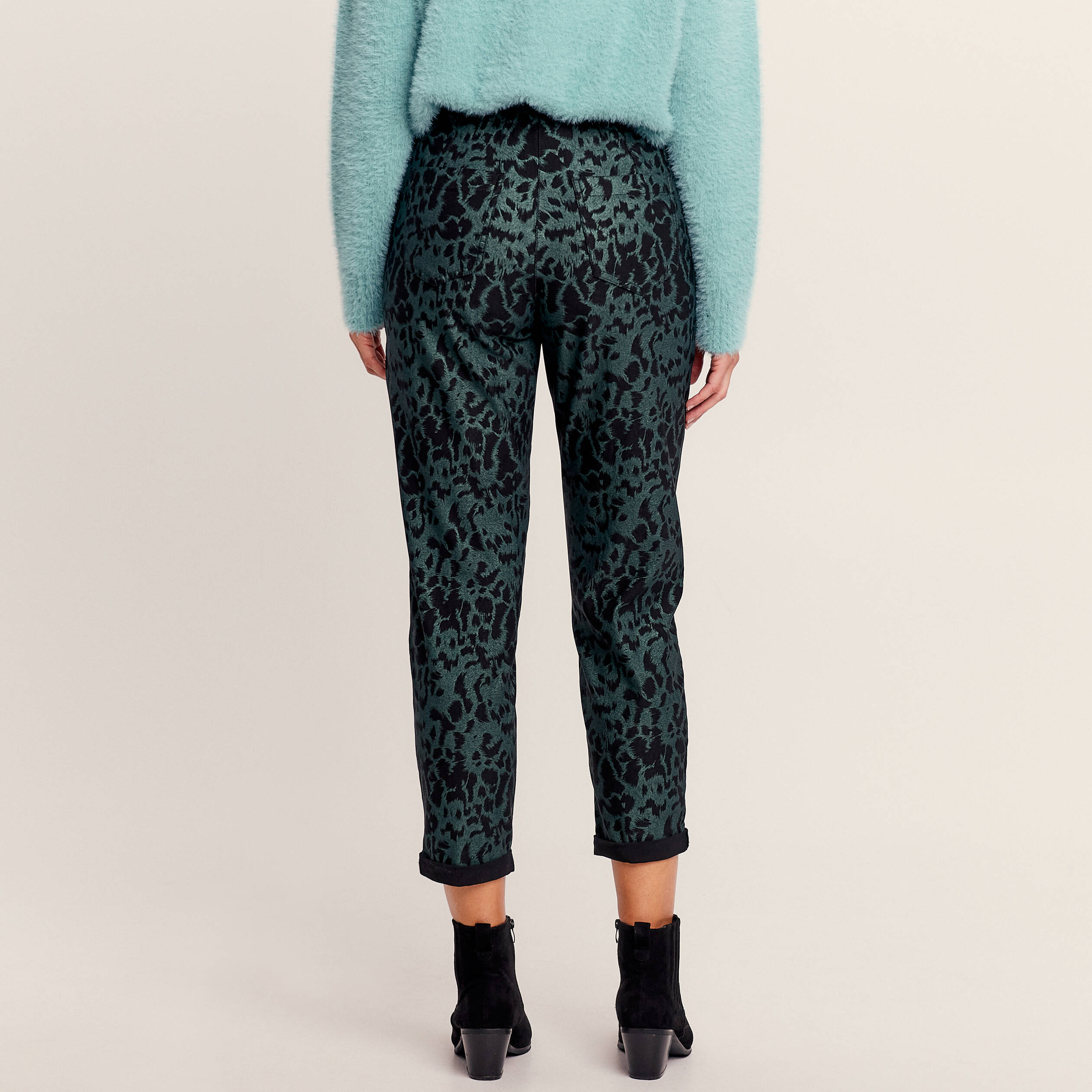 Pantalon d contract vert kaki femme Br al