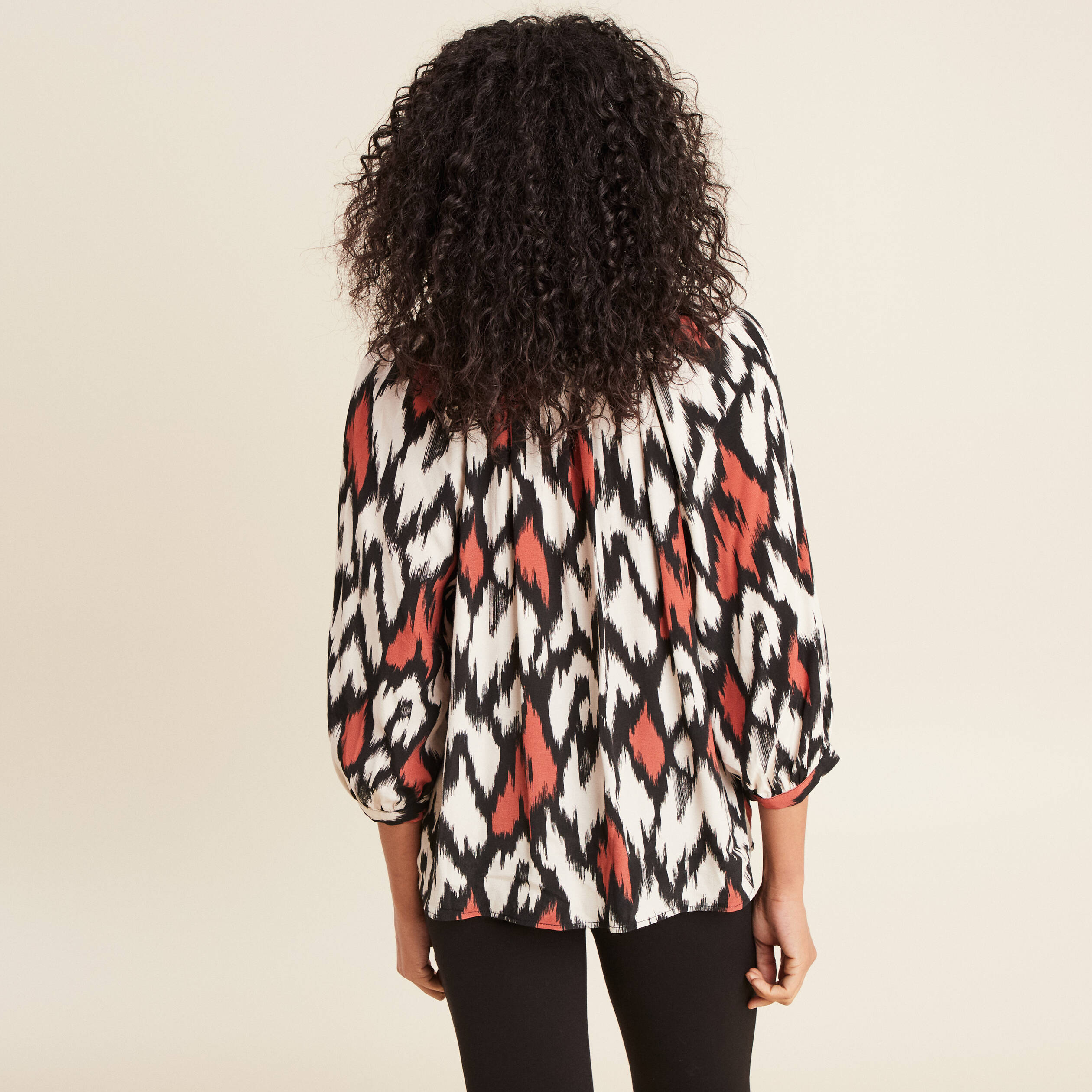 Blouse manches 3/4 orange femme