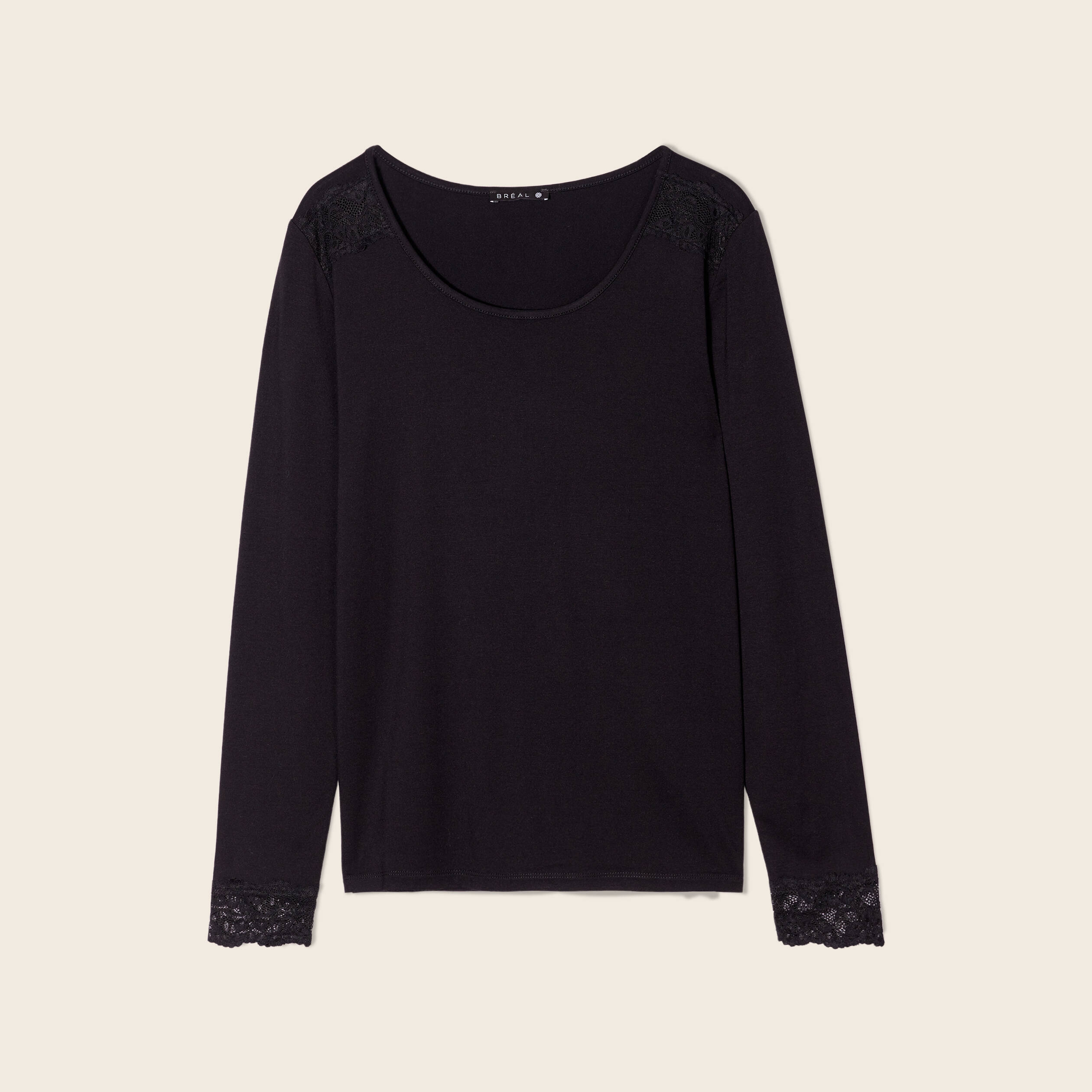 T-shirt manches longues thermo-douceur noir femme