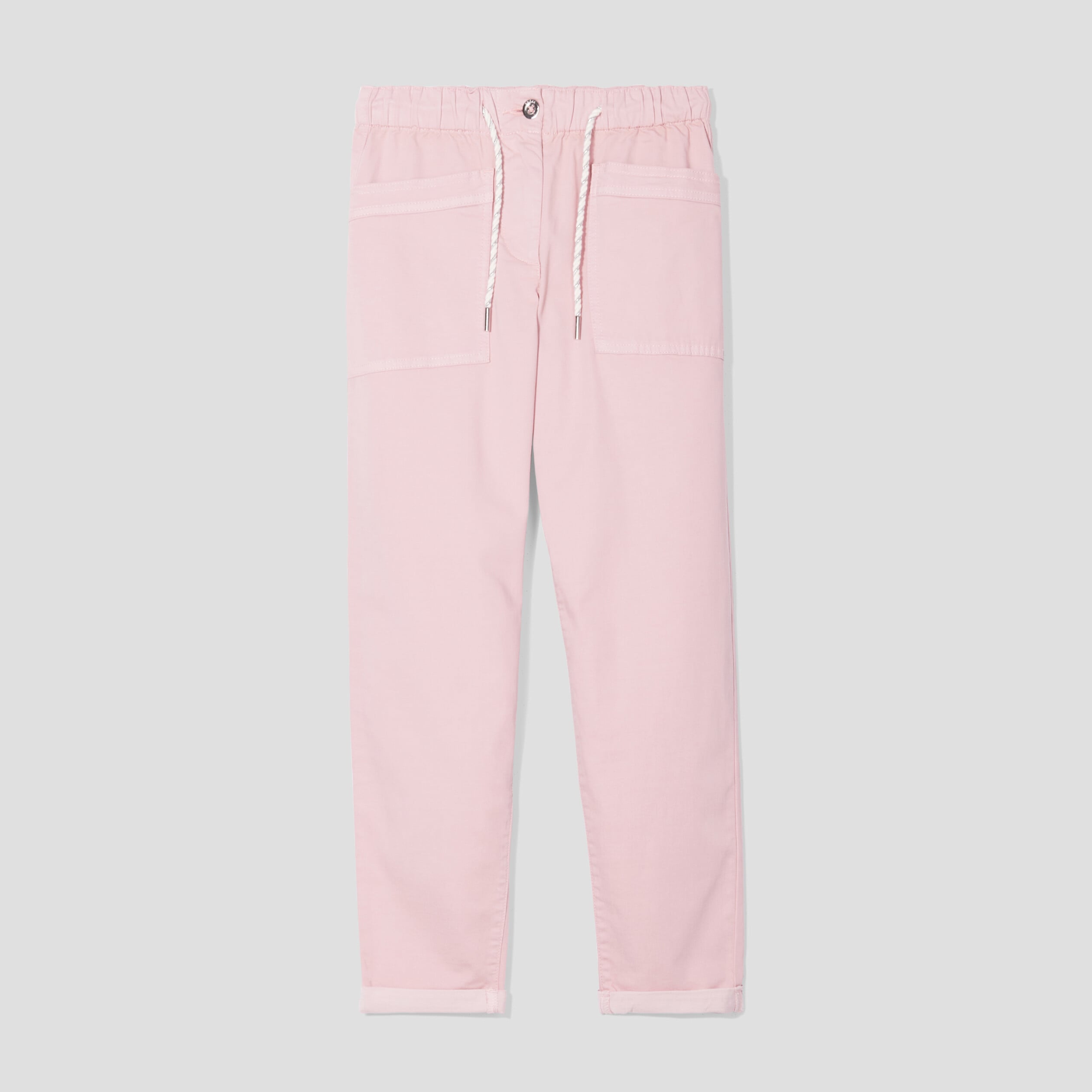 Pantalon coupe mom 7/8&egrave;me rose pastel femme