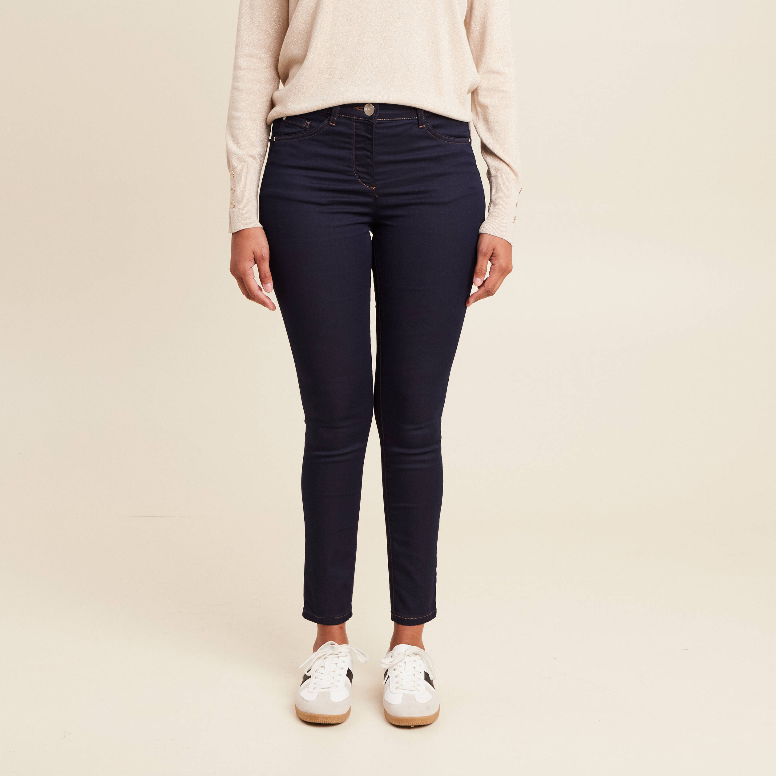 jeans leger taille standard 78eme denim brut femme Jeans léger taille standard 7/8ème denim brut femme
