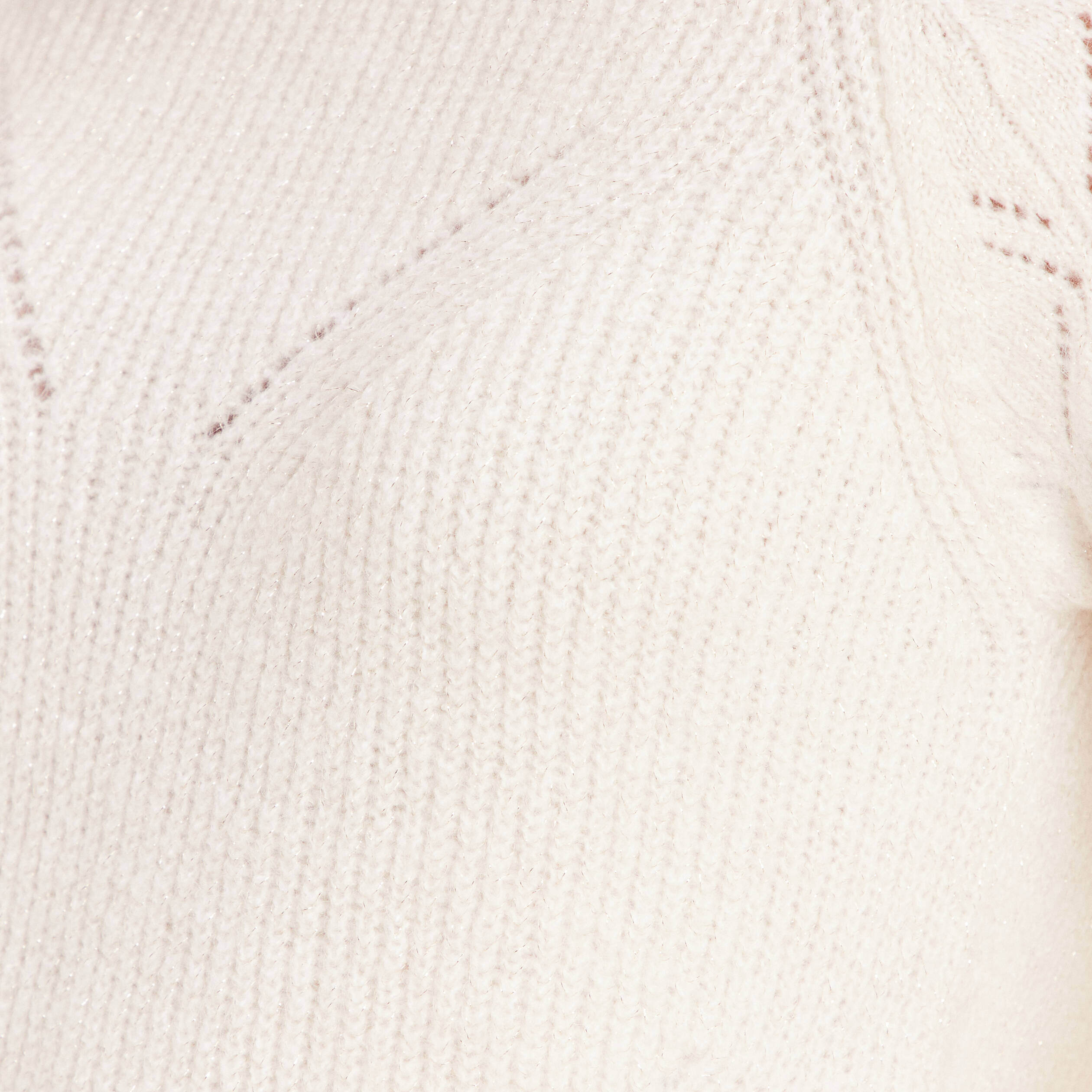 Pull col montant manches longues ecru femme