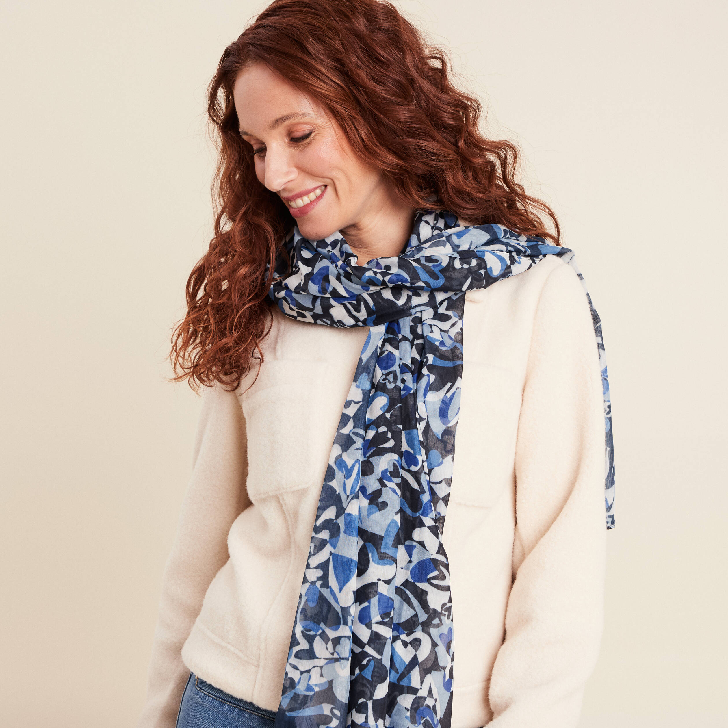 Foulard bleu femme