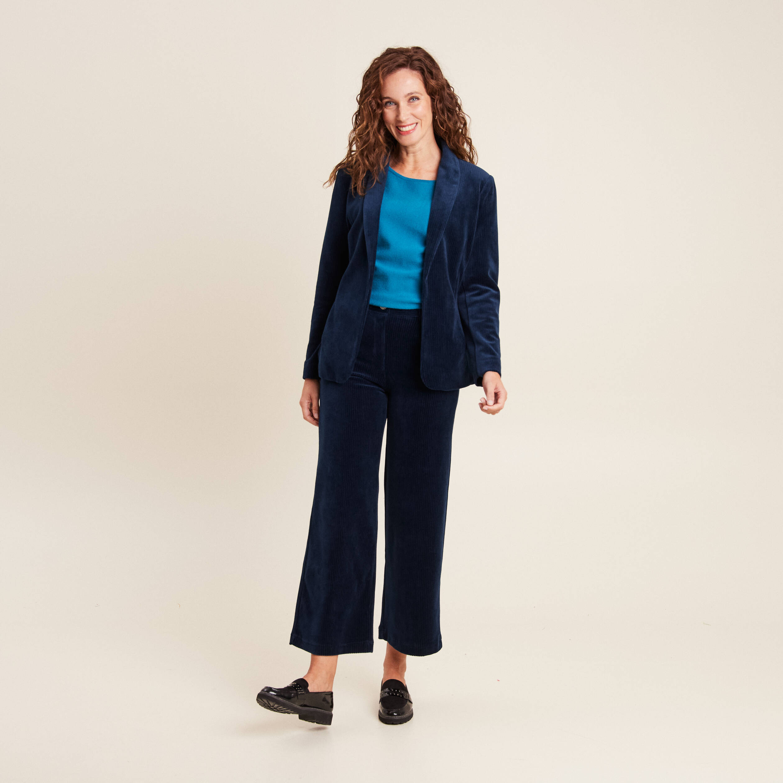 Veste velours cotelé bleu marine femme best sale
