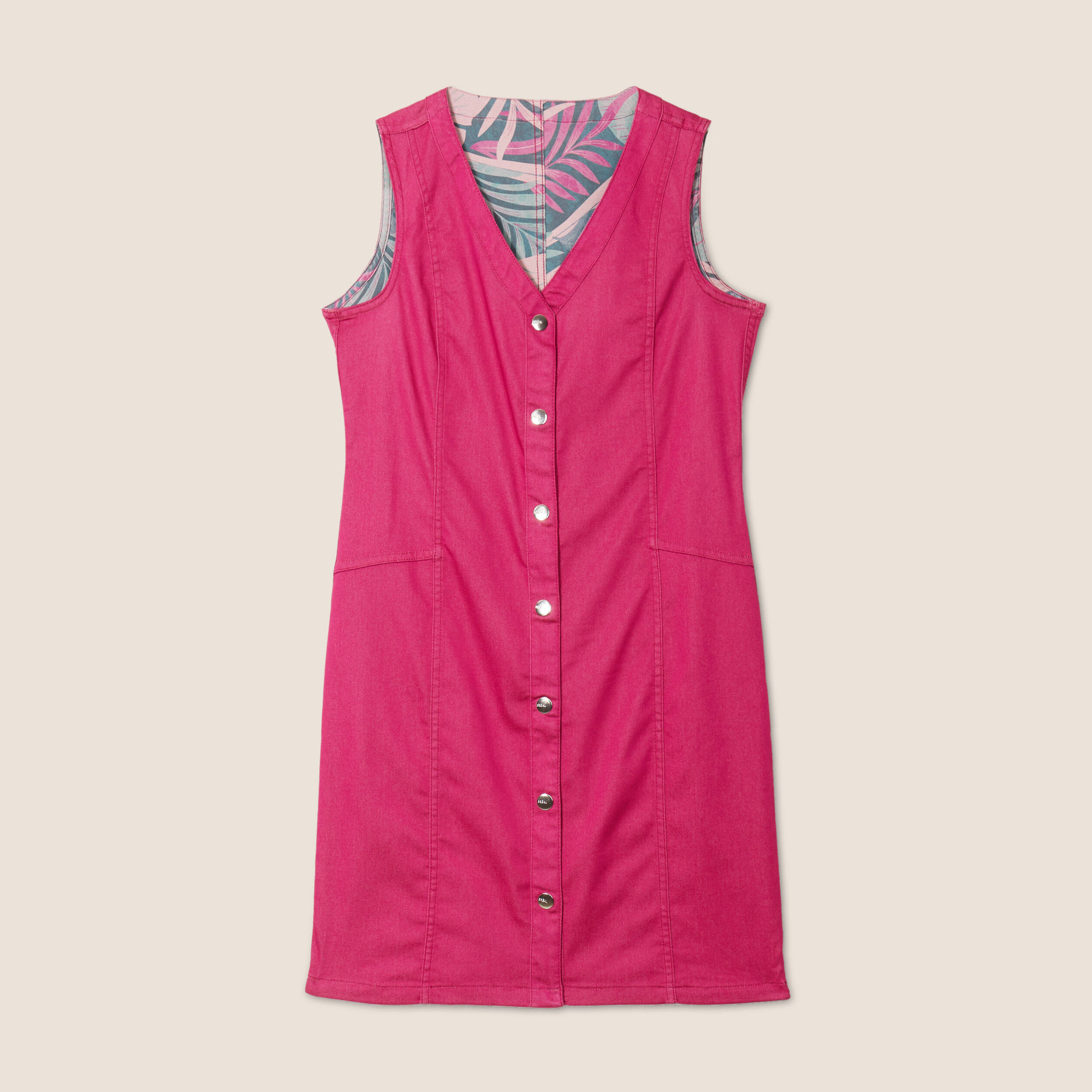 Robe fourreau réversible rose fushia femme
