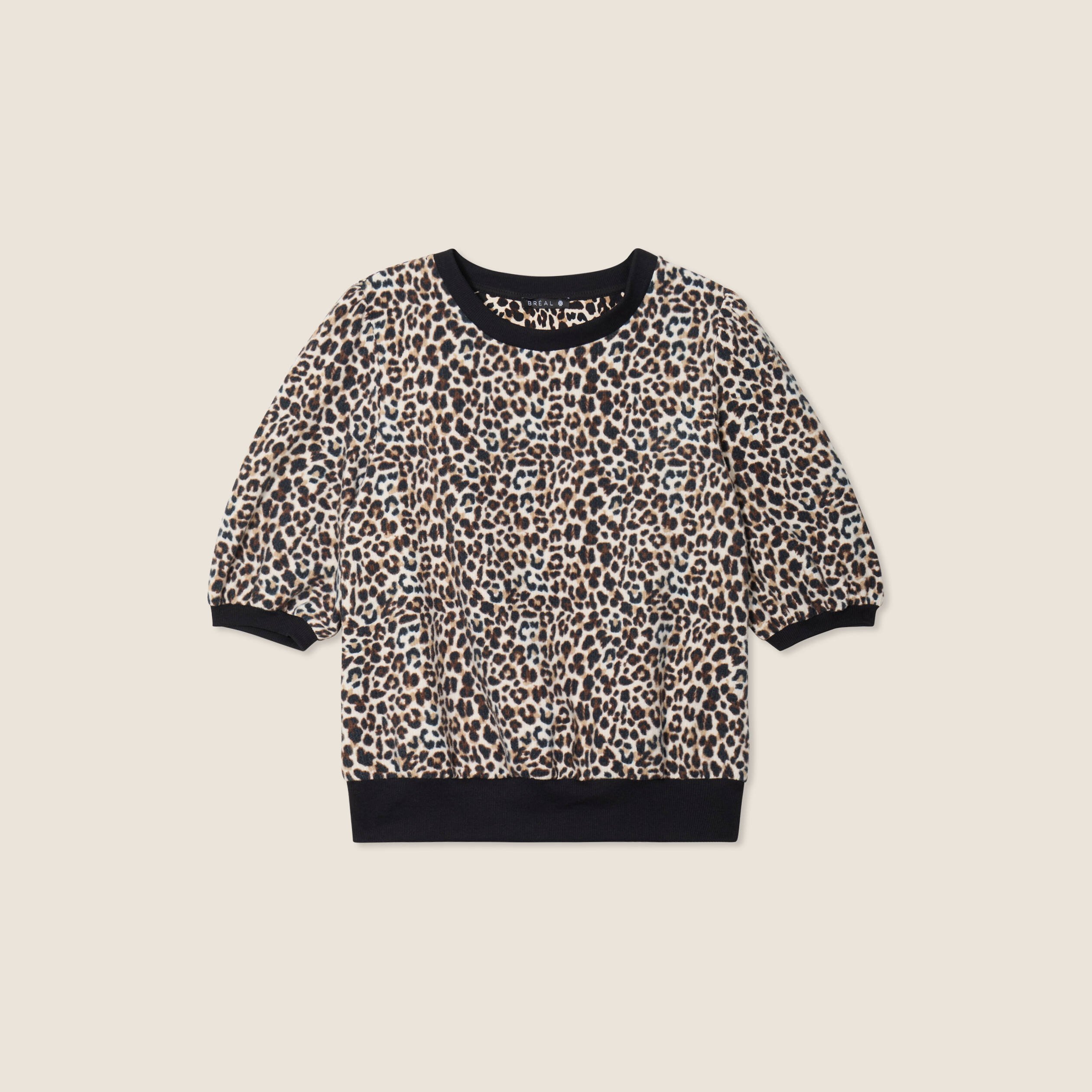 T-shirt manches 3/4 beige femme