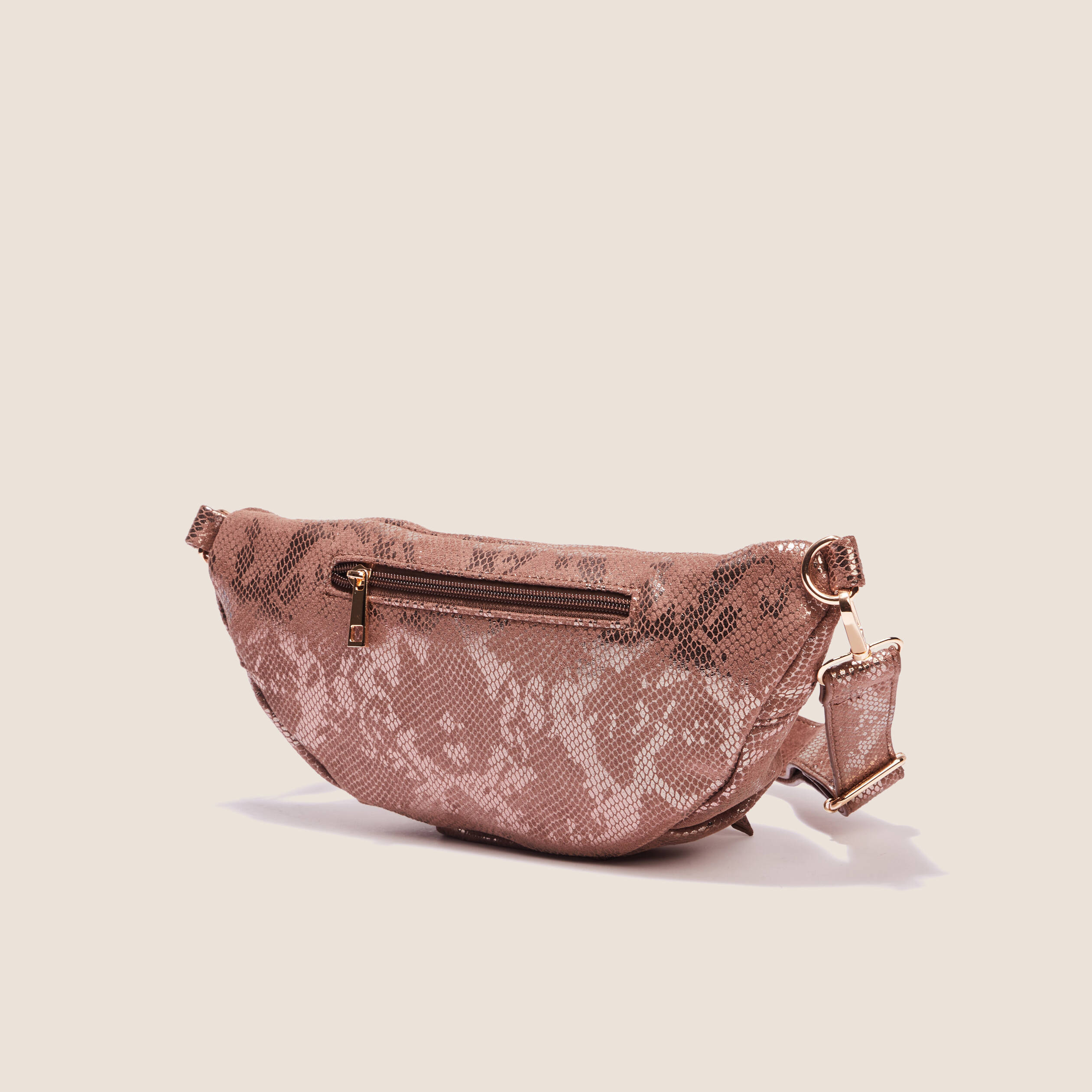 Sac banane irisé taupe femme