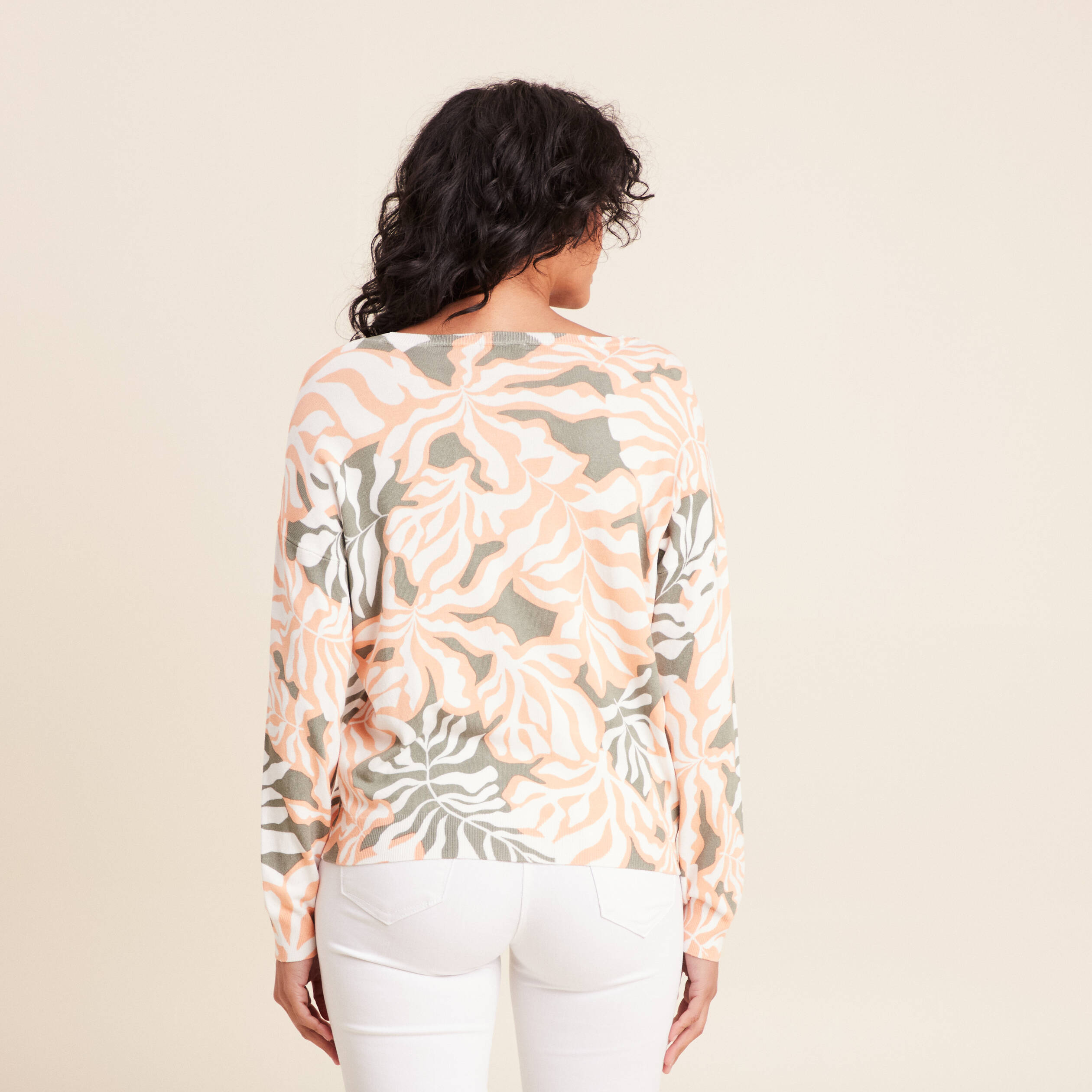 Pull manches longues vert femme