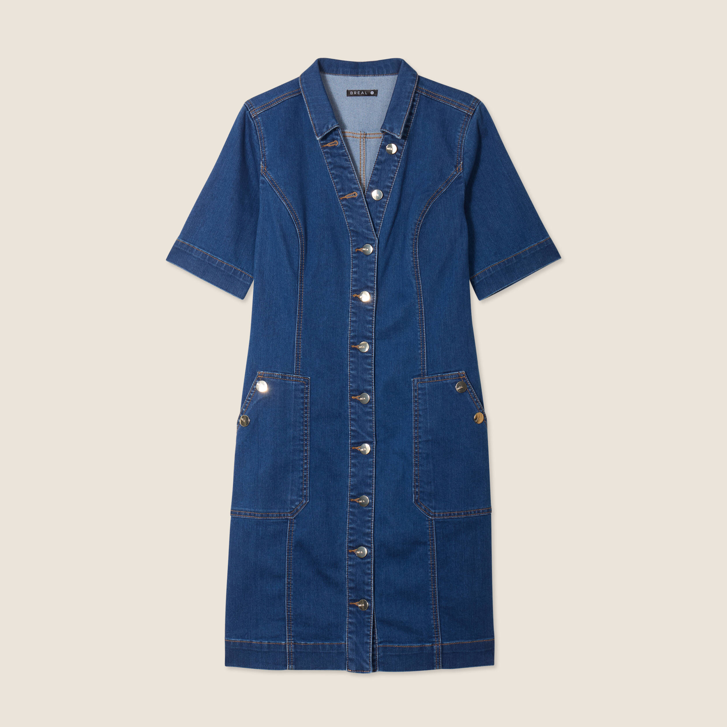 robe droite en jean denim stone femme Robe droite en jean denim stone femme
