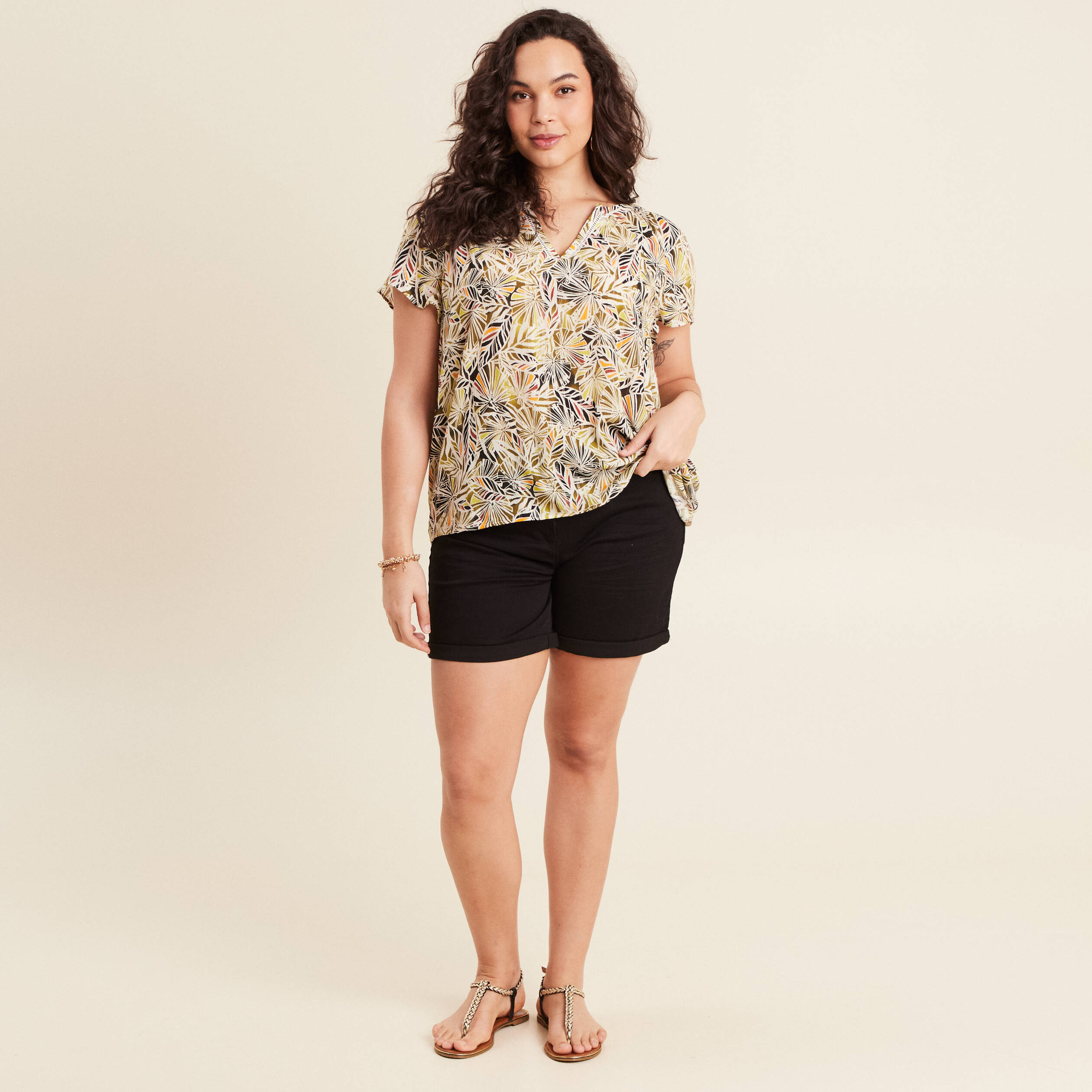 blouse manches courtes vert femme Blouse manches courtes vert femme