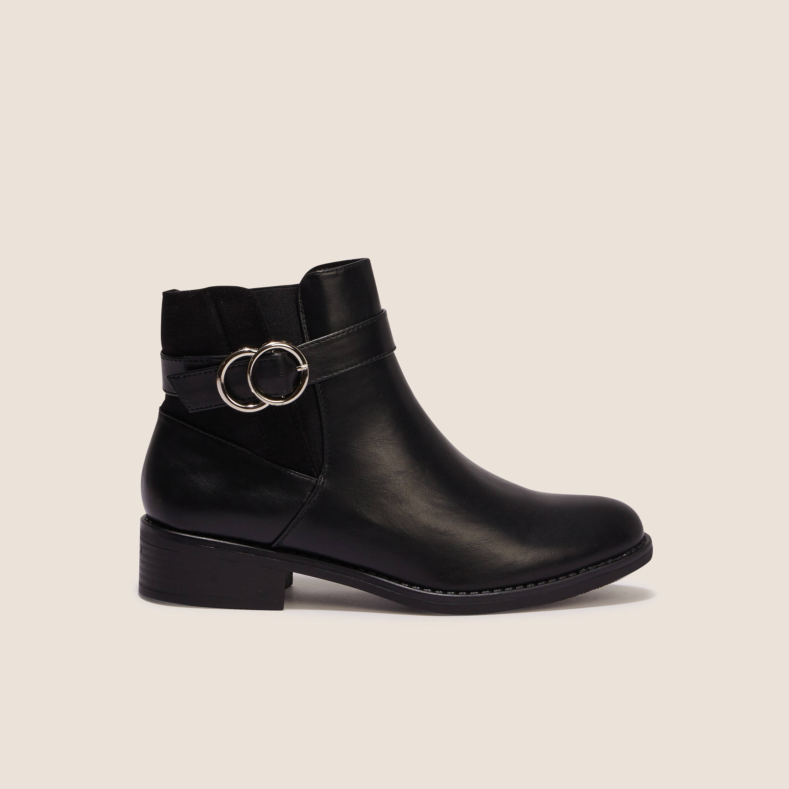 Bottines chelsea à boucles noir femme