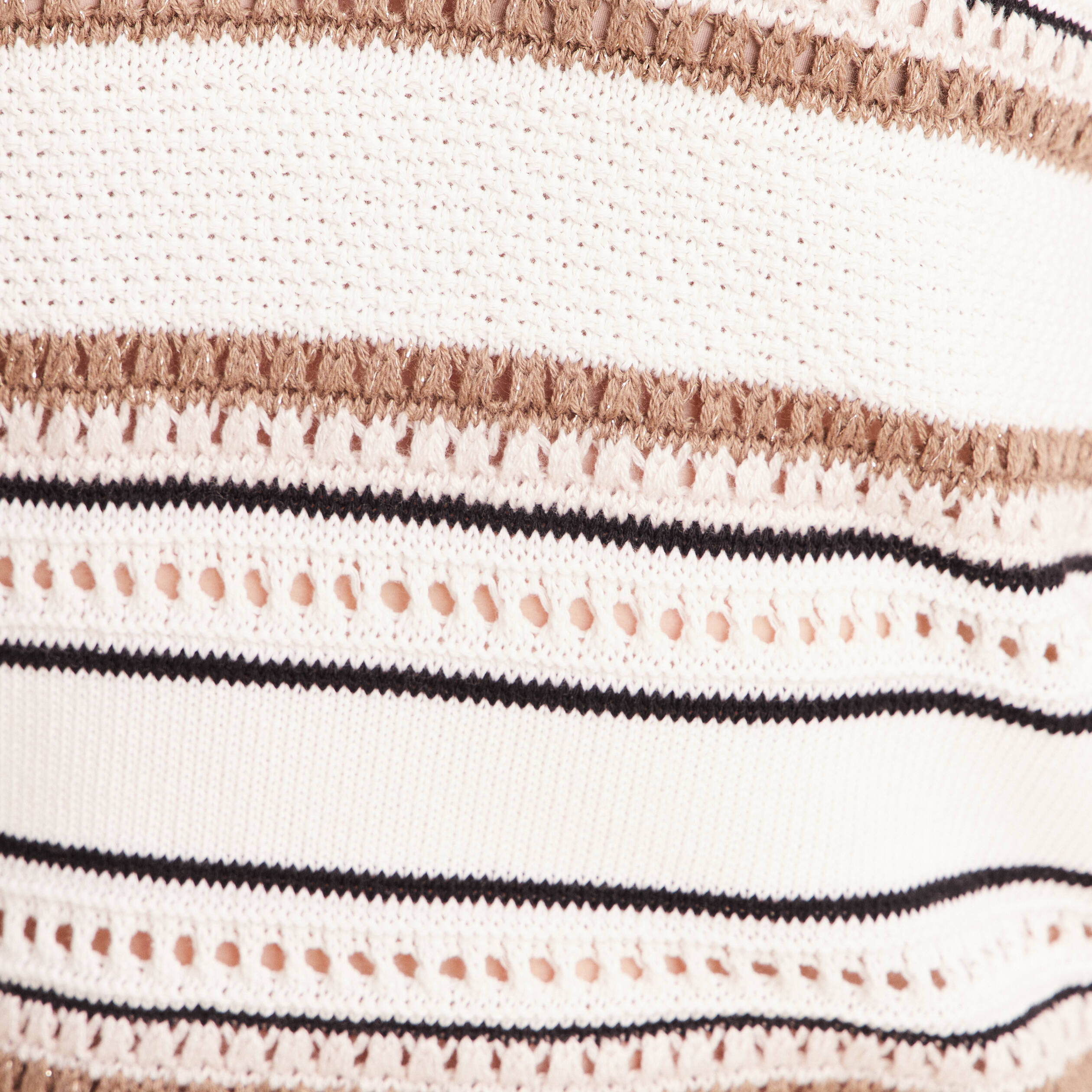 Pull col tunisien manches longues marron femme