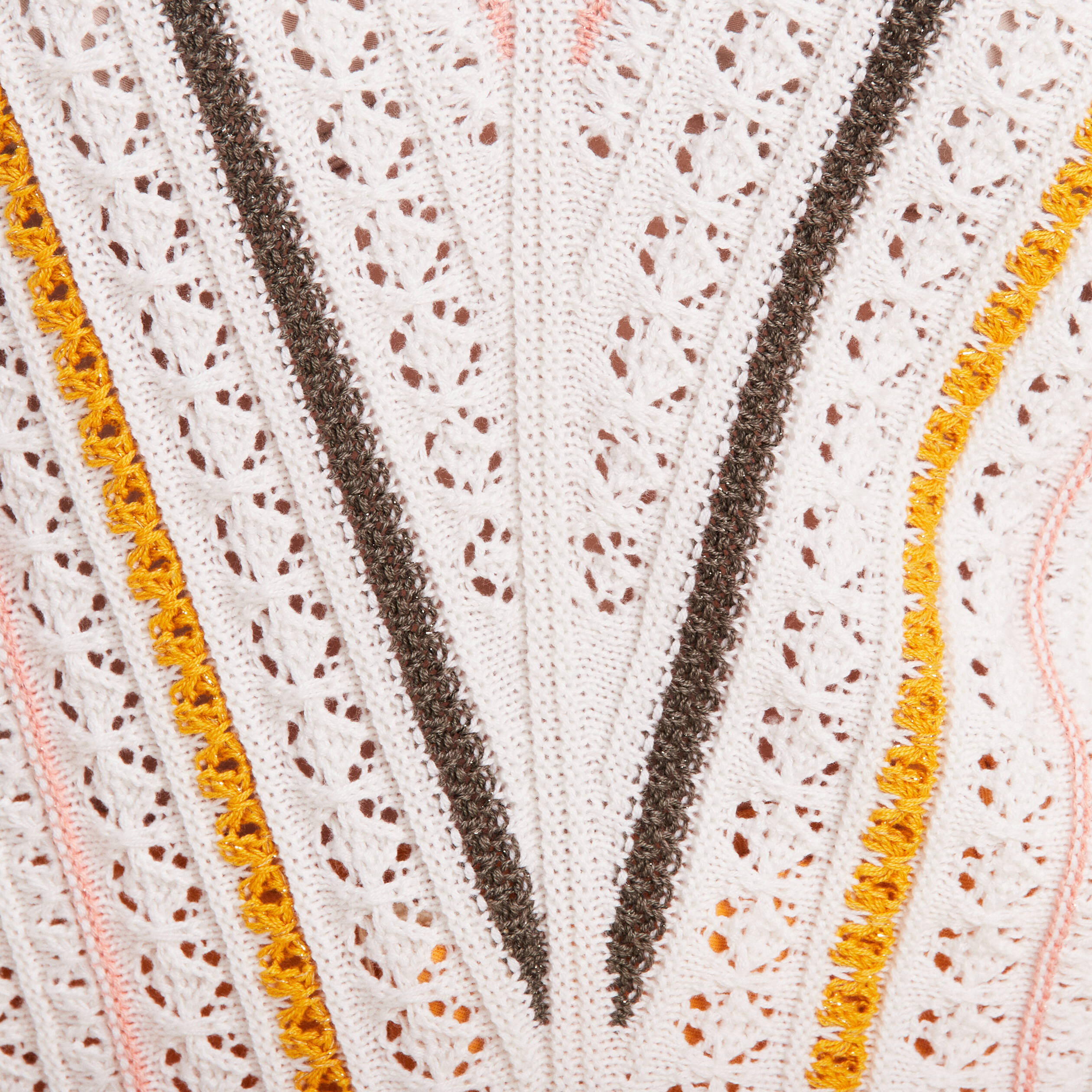 Pull manches longues ajouré beige femme