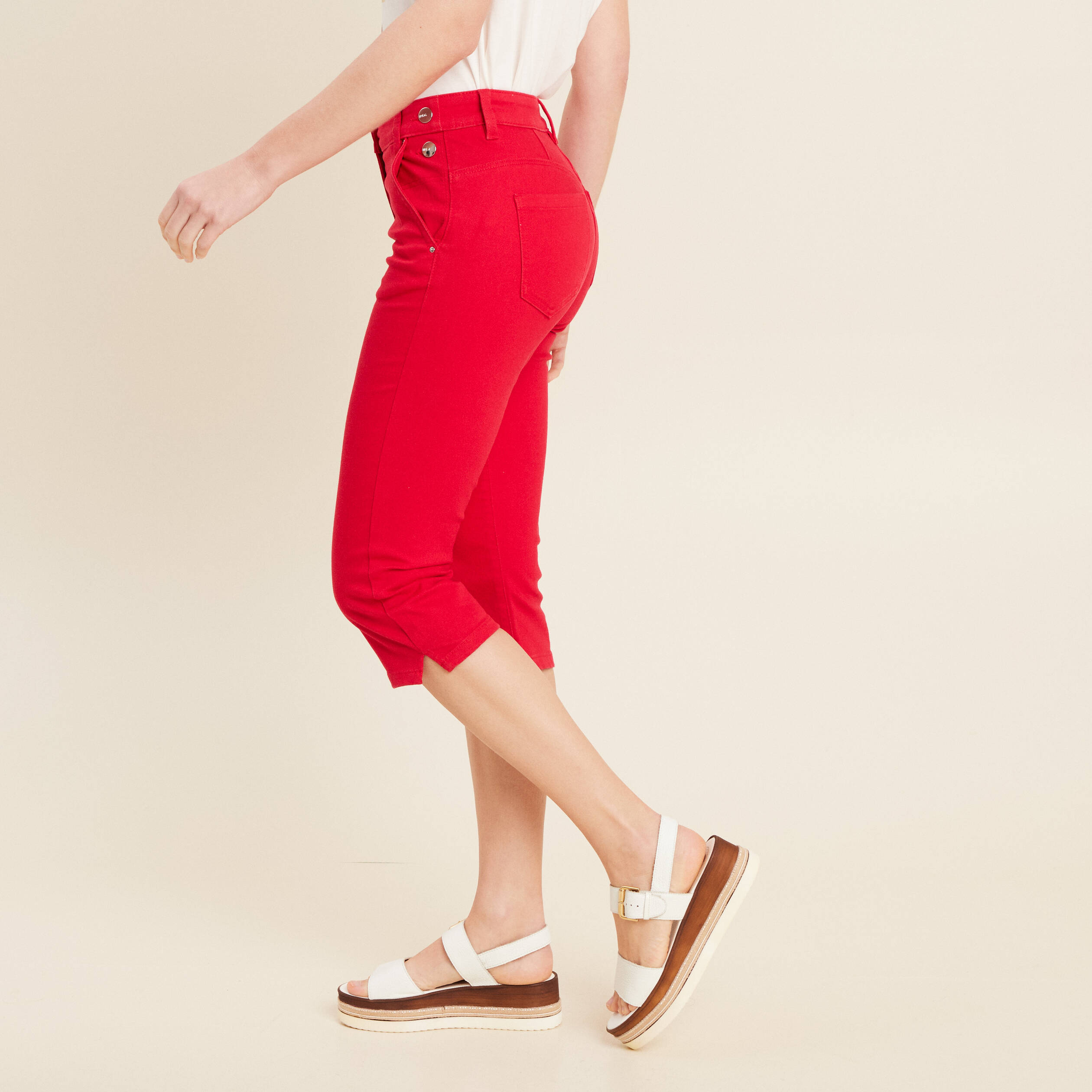Pantacourt Femme Patrice Breal Taille 38 – Rose, Coton, Très Bon État