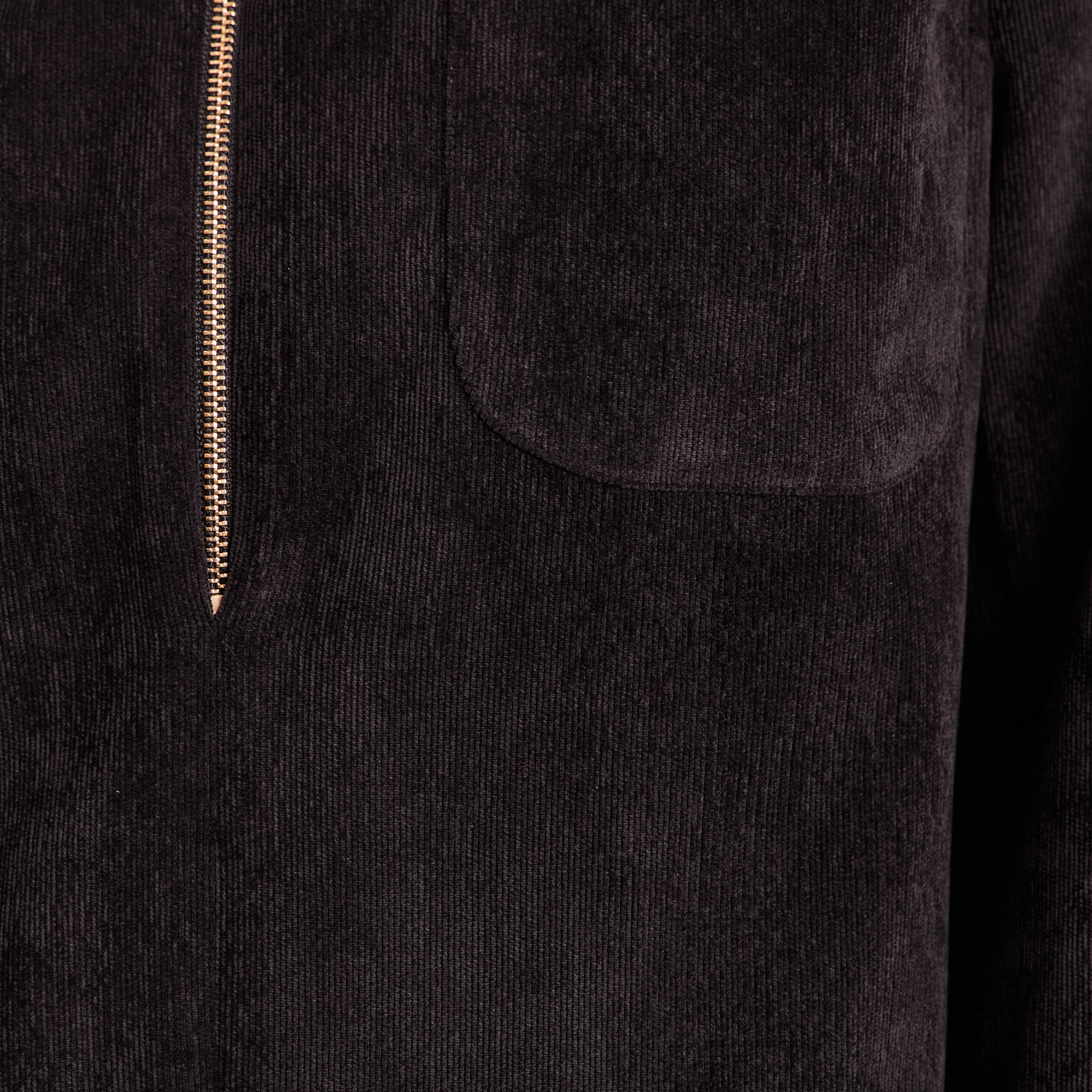 Robe droite courte velours col chemise noir femme