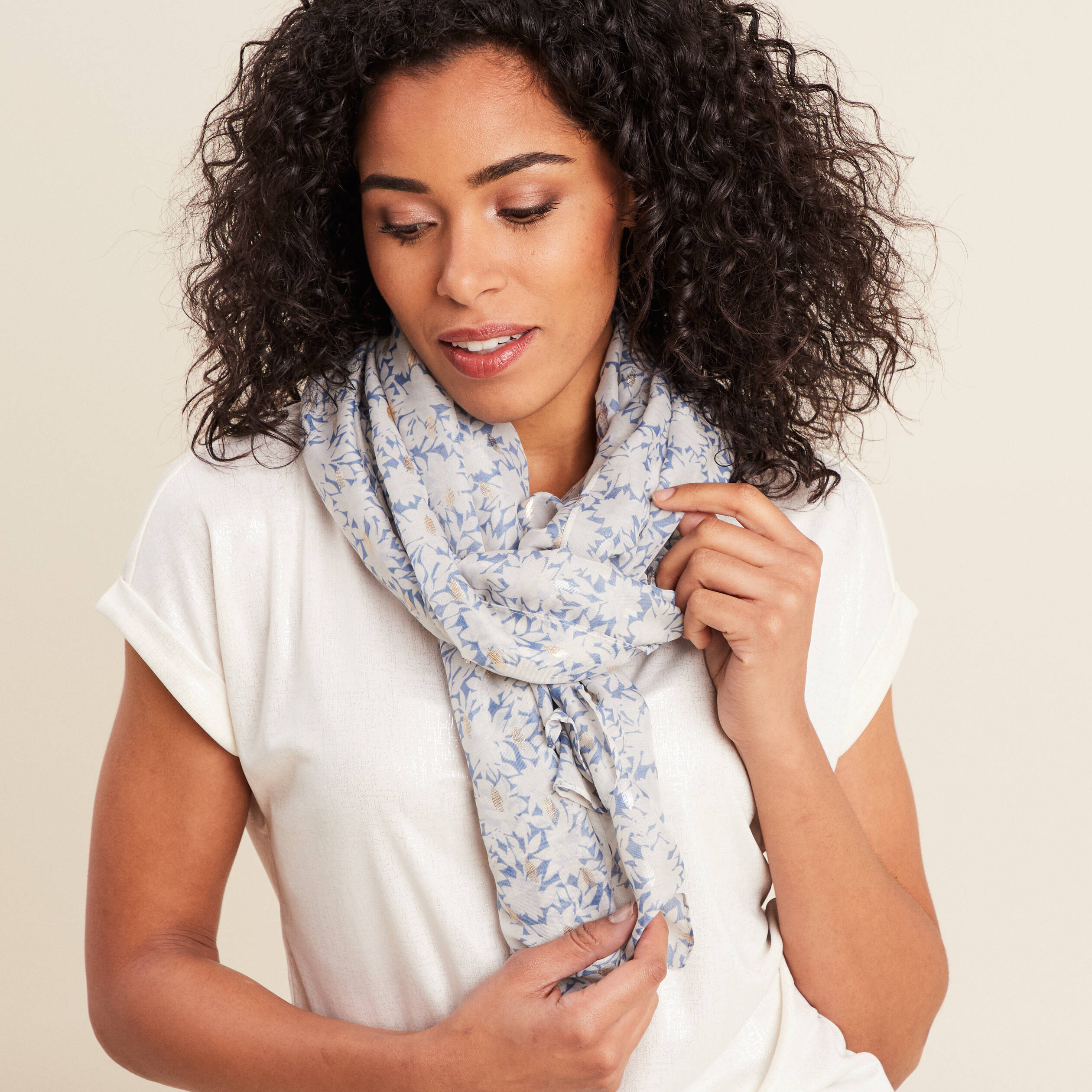 Foulard bleu ciel femme
