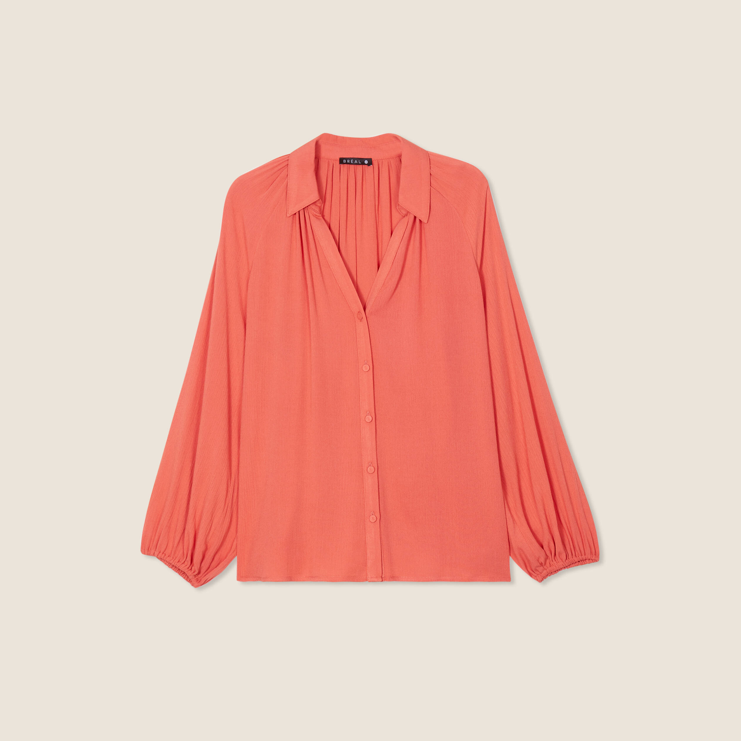 Chemise manches longues rouge foncé femme