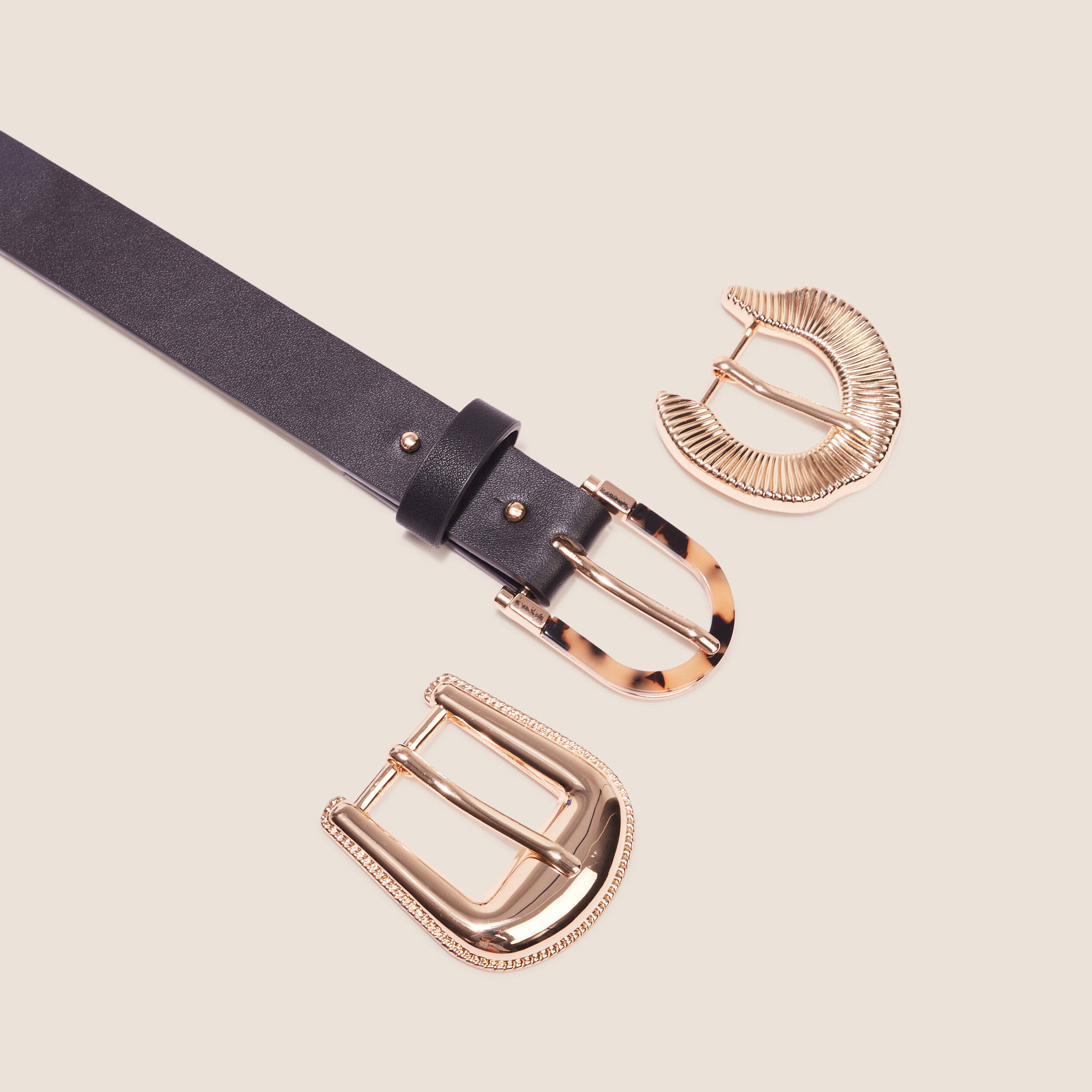 Ceinture boucle amovible noir femme