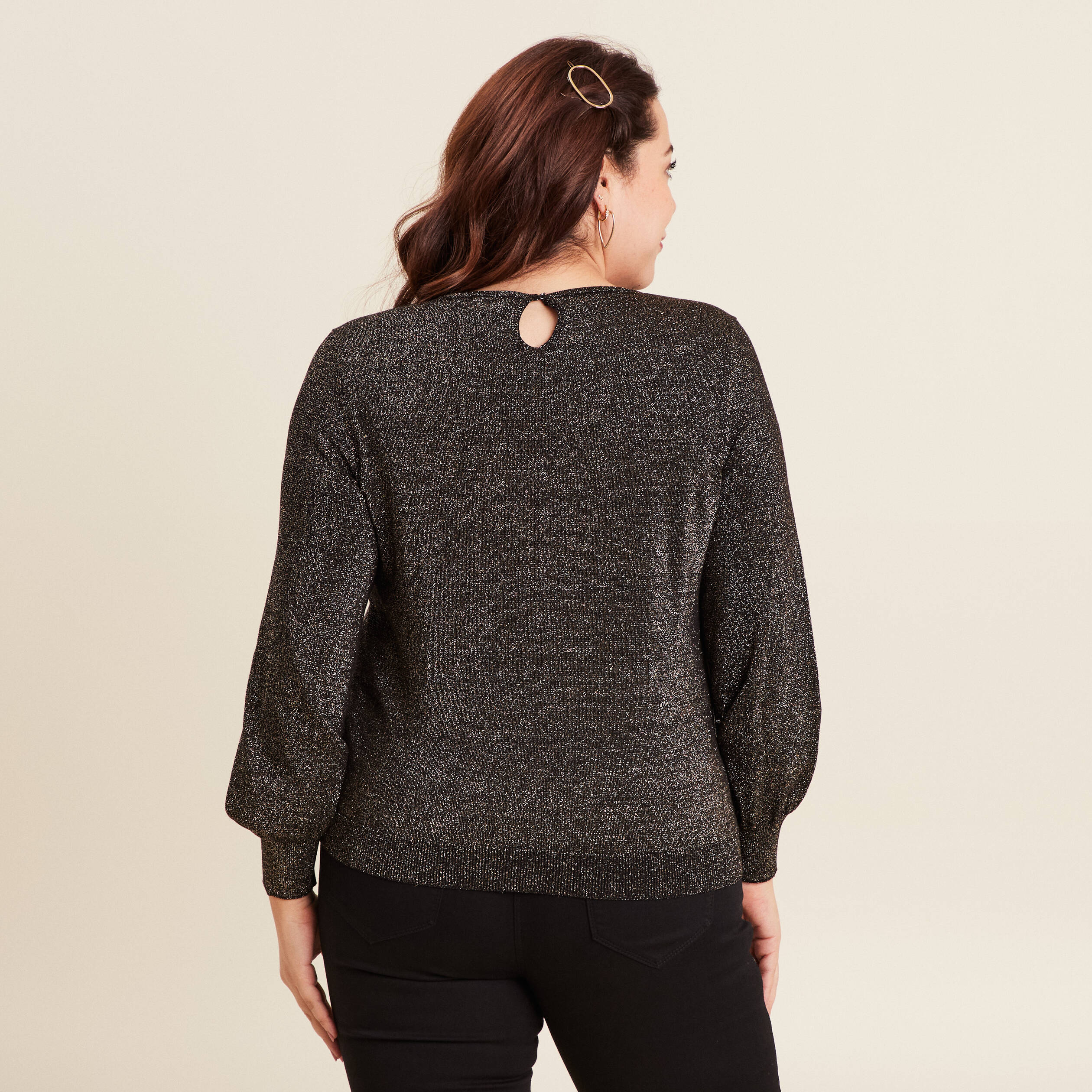 Pull manches longues camel femme