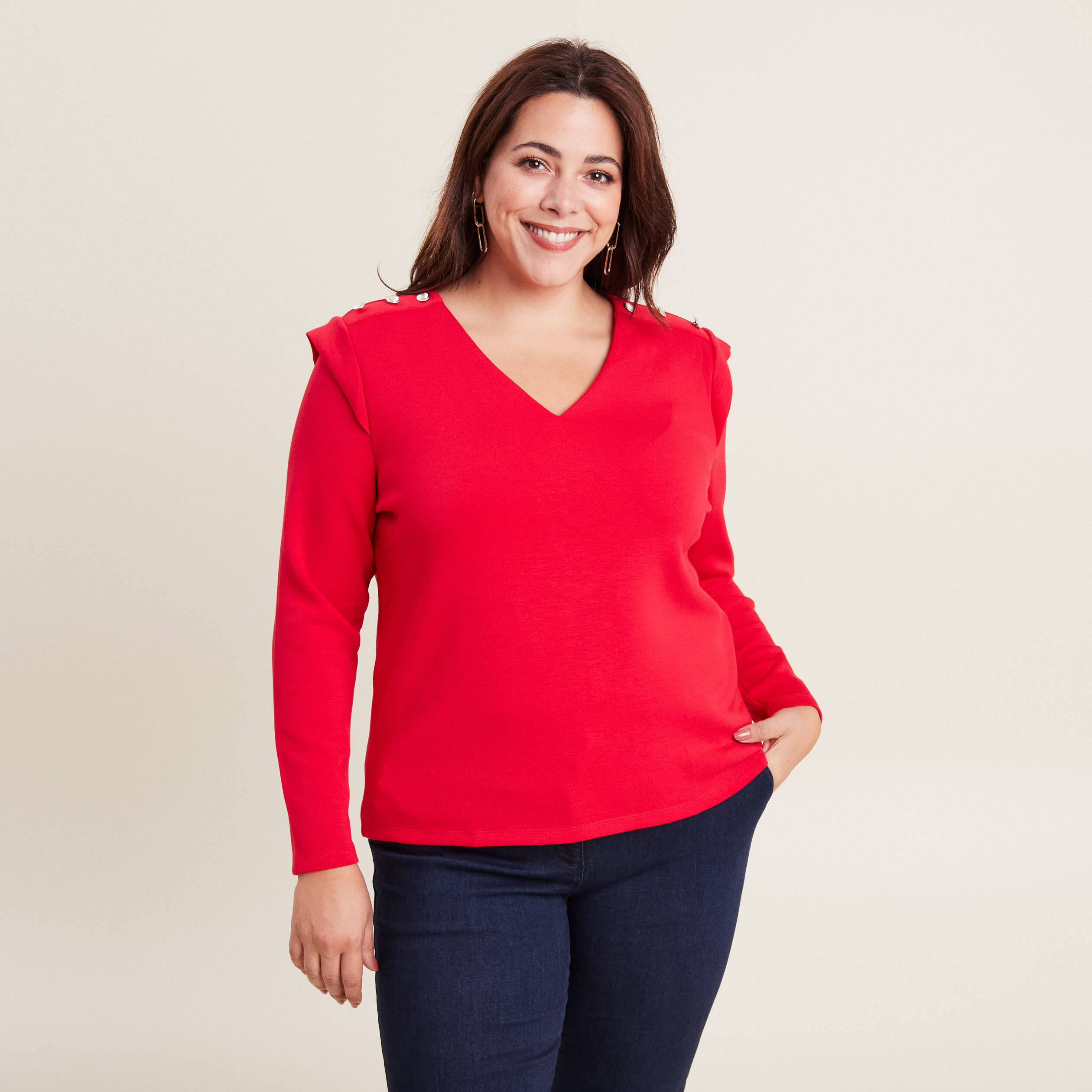 T-shirt manches longues rose cerise femme