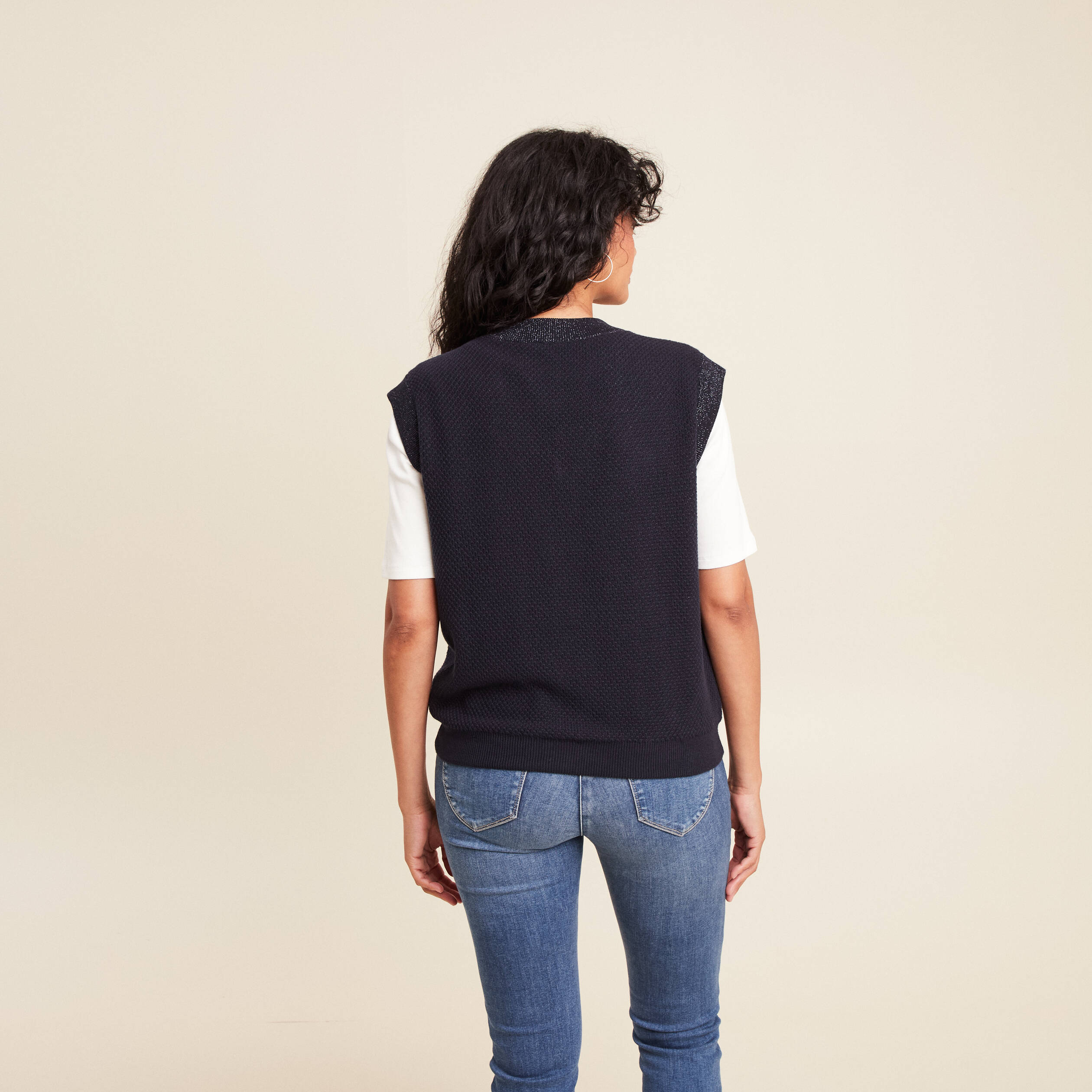 gilet reversible sans manches en coton multicolore femme gilet réversible sans manches en coton multicolore femme