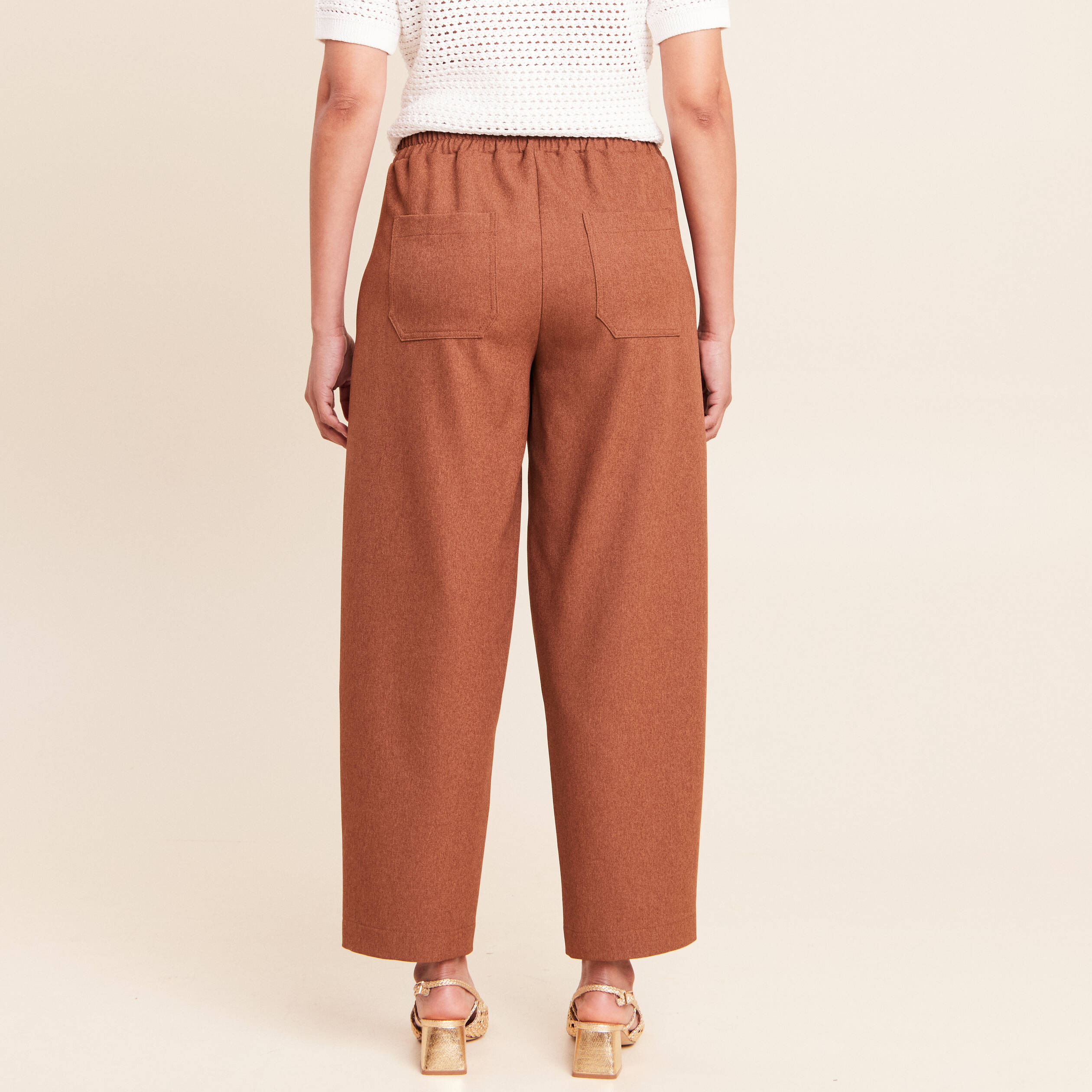 Pantalon camel femme