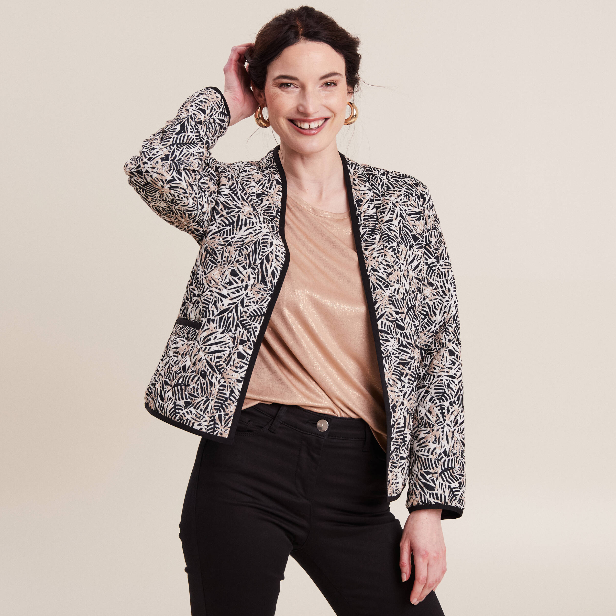 Veste esprit kimono noir femme