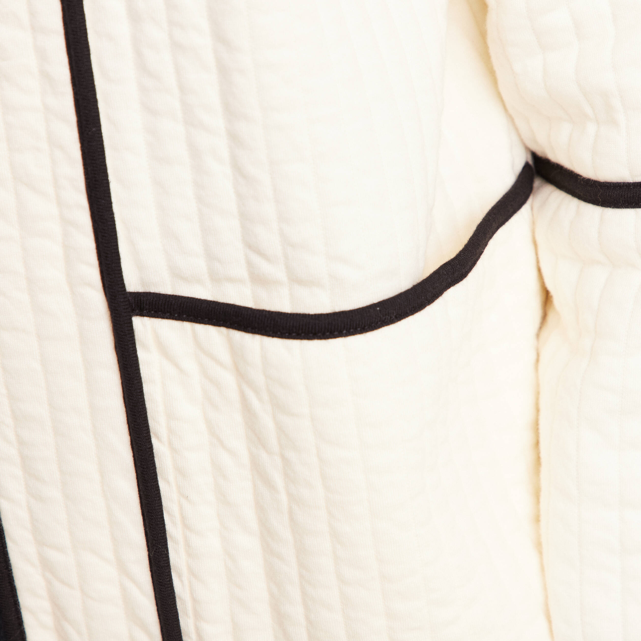 Veste manches longues sans col ecru femme