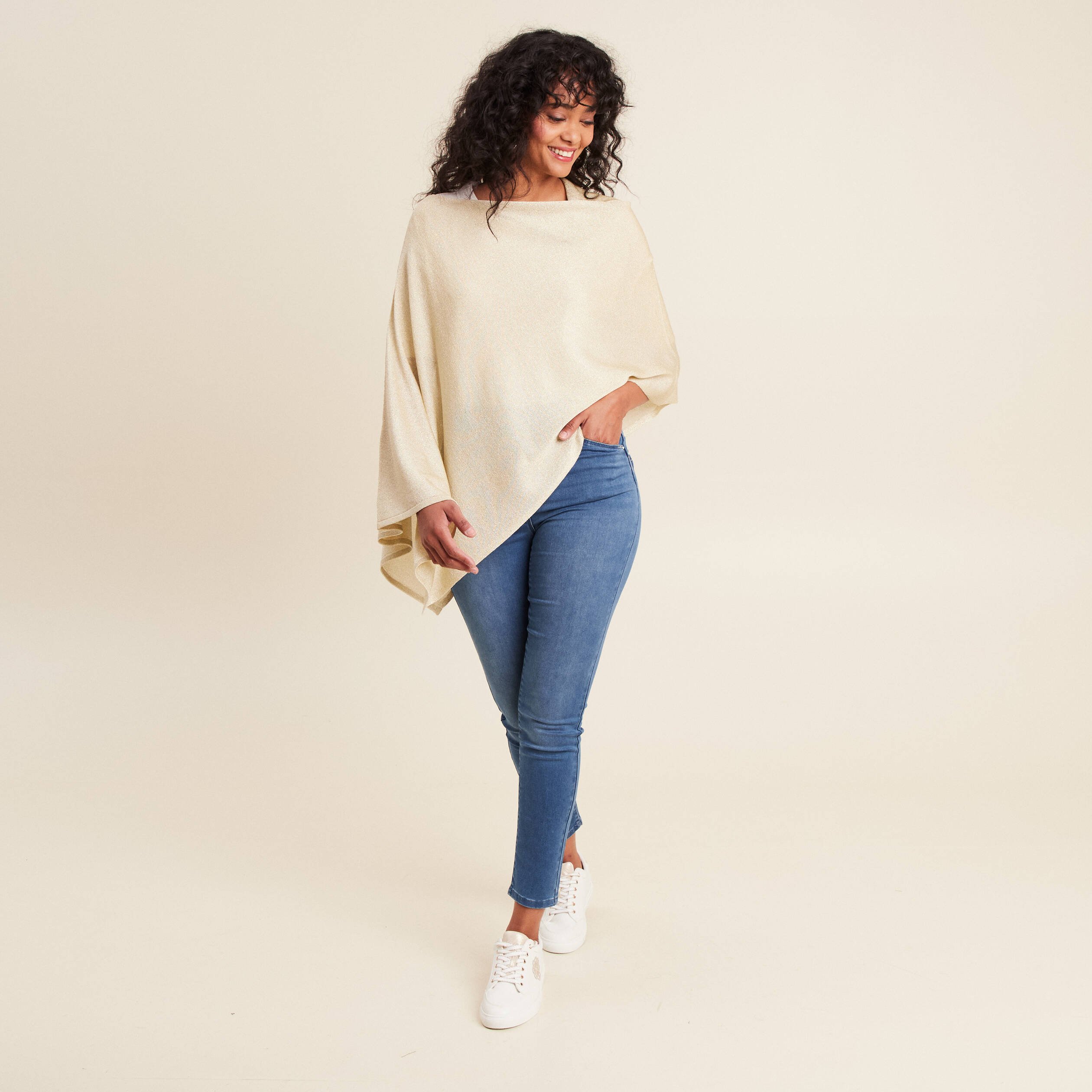 poncho couleur or femme Poncho couleur or femme