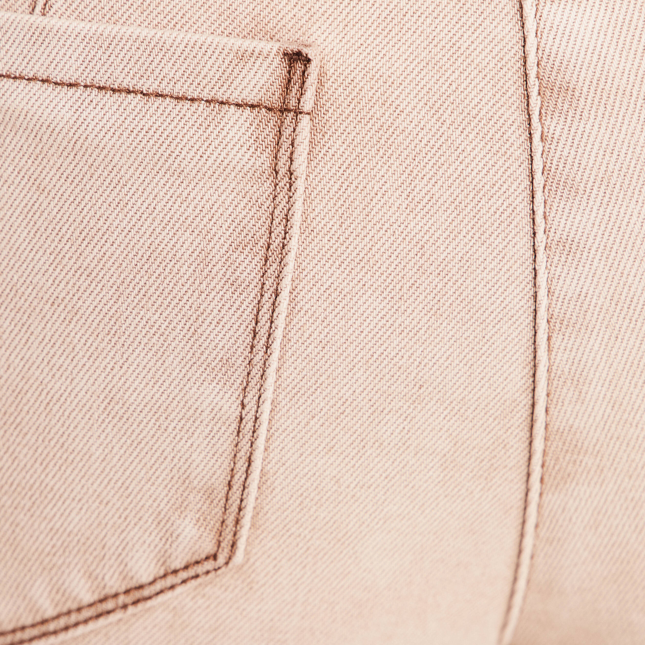 Jean coupe droite taille standard denim beige femme