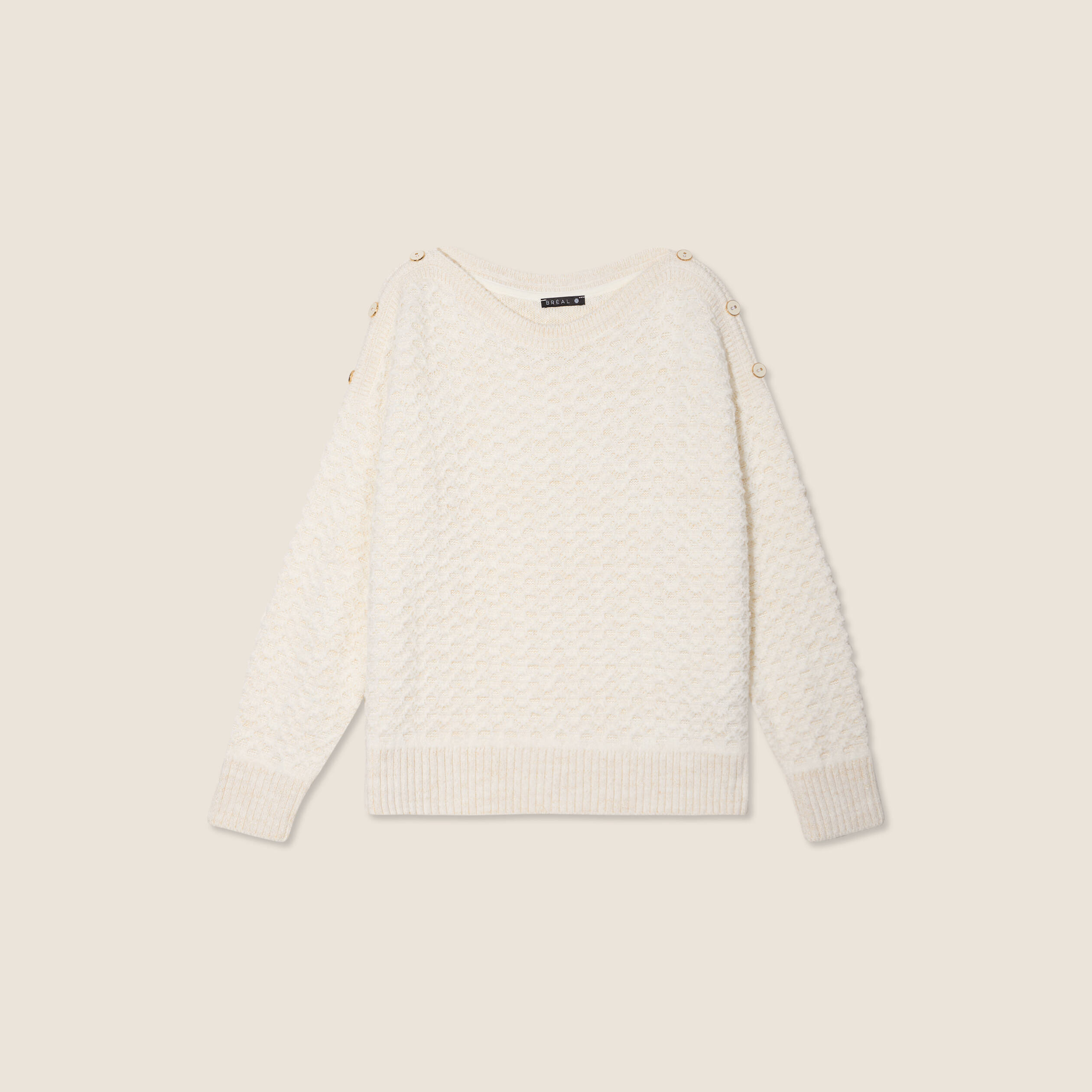 Pull manches longues ecru femme