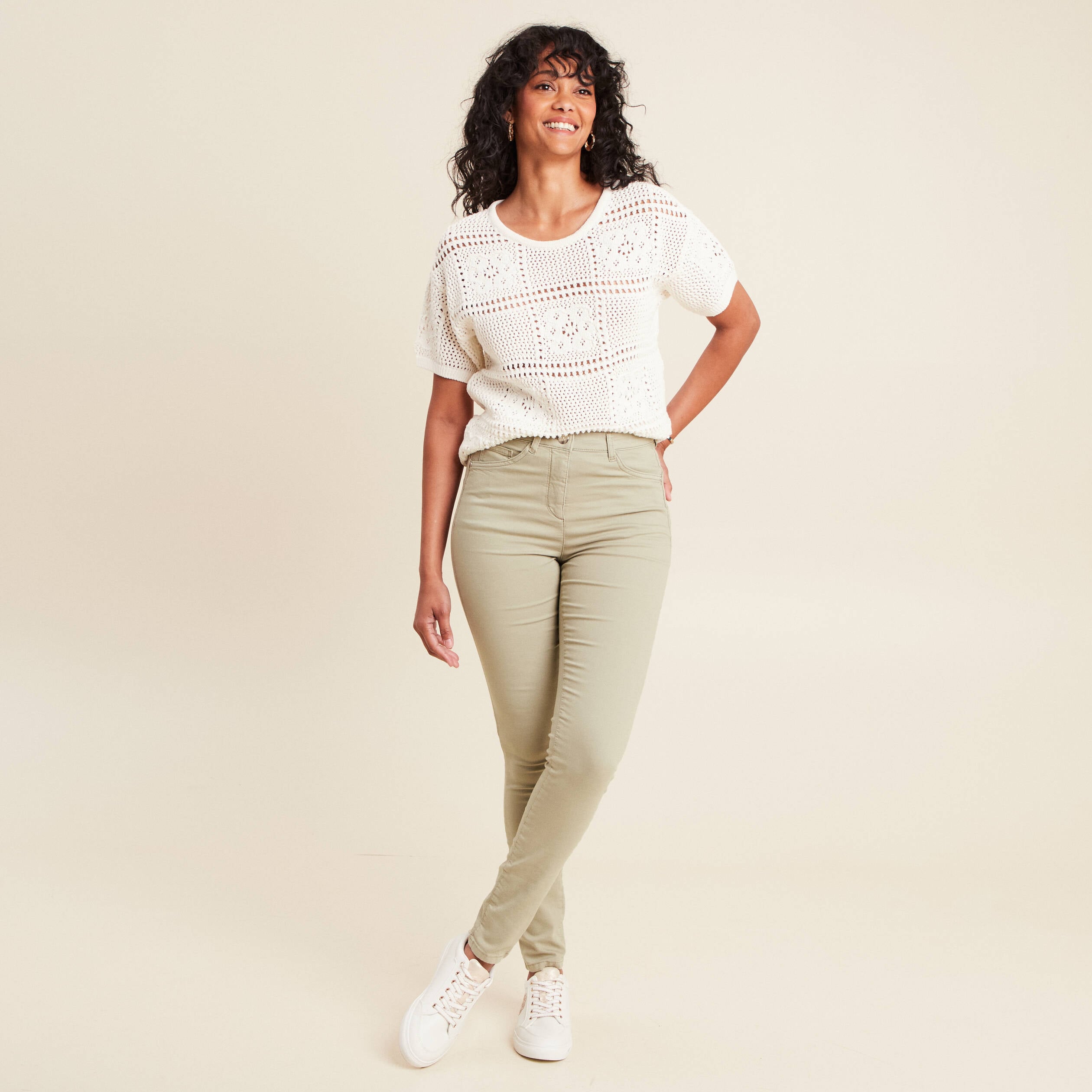 Pantalon magique Le L&eacute;ger coupe ajust&eacute;e vert clair femme