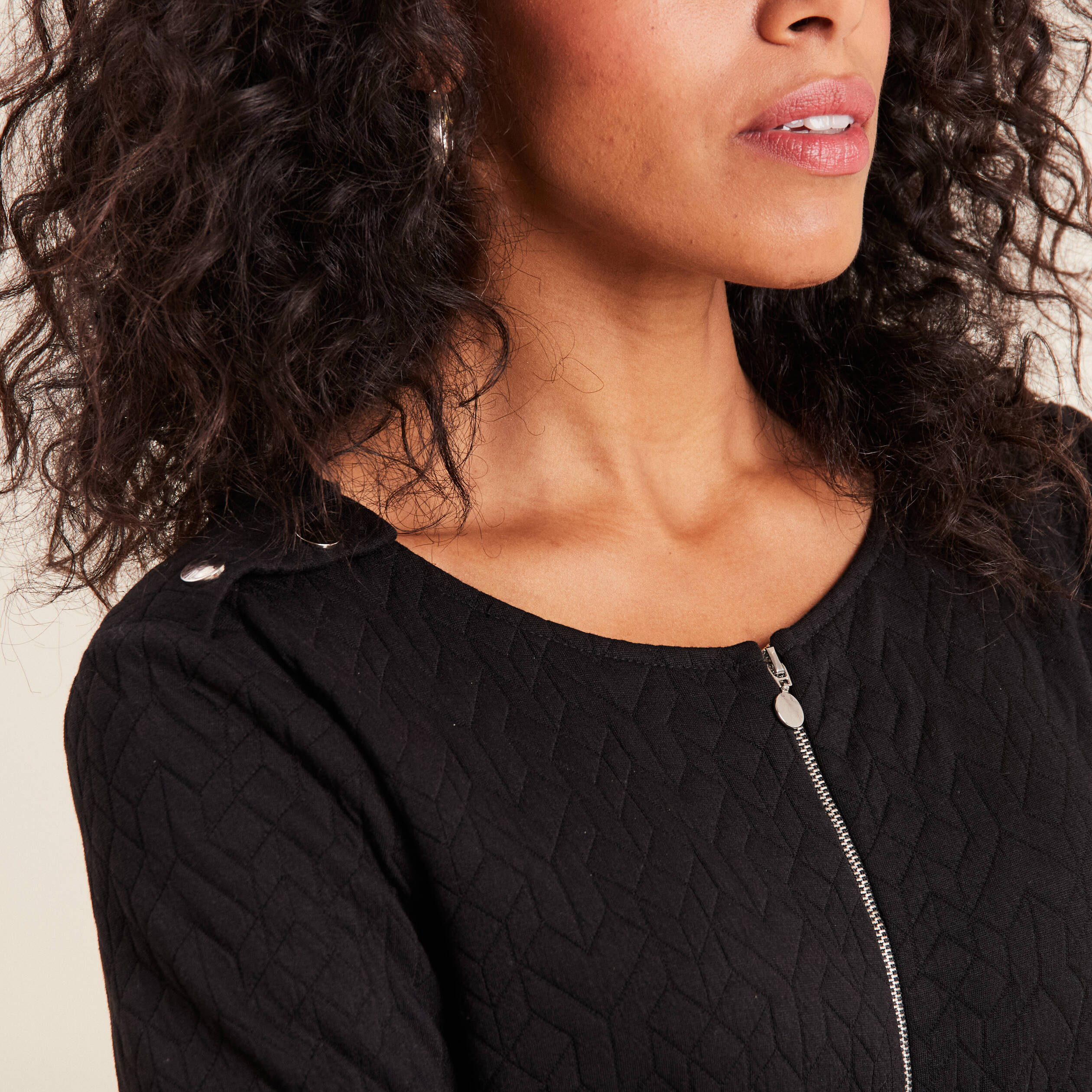 Gilet manches longues noir femme