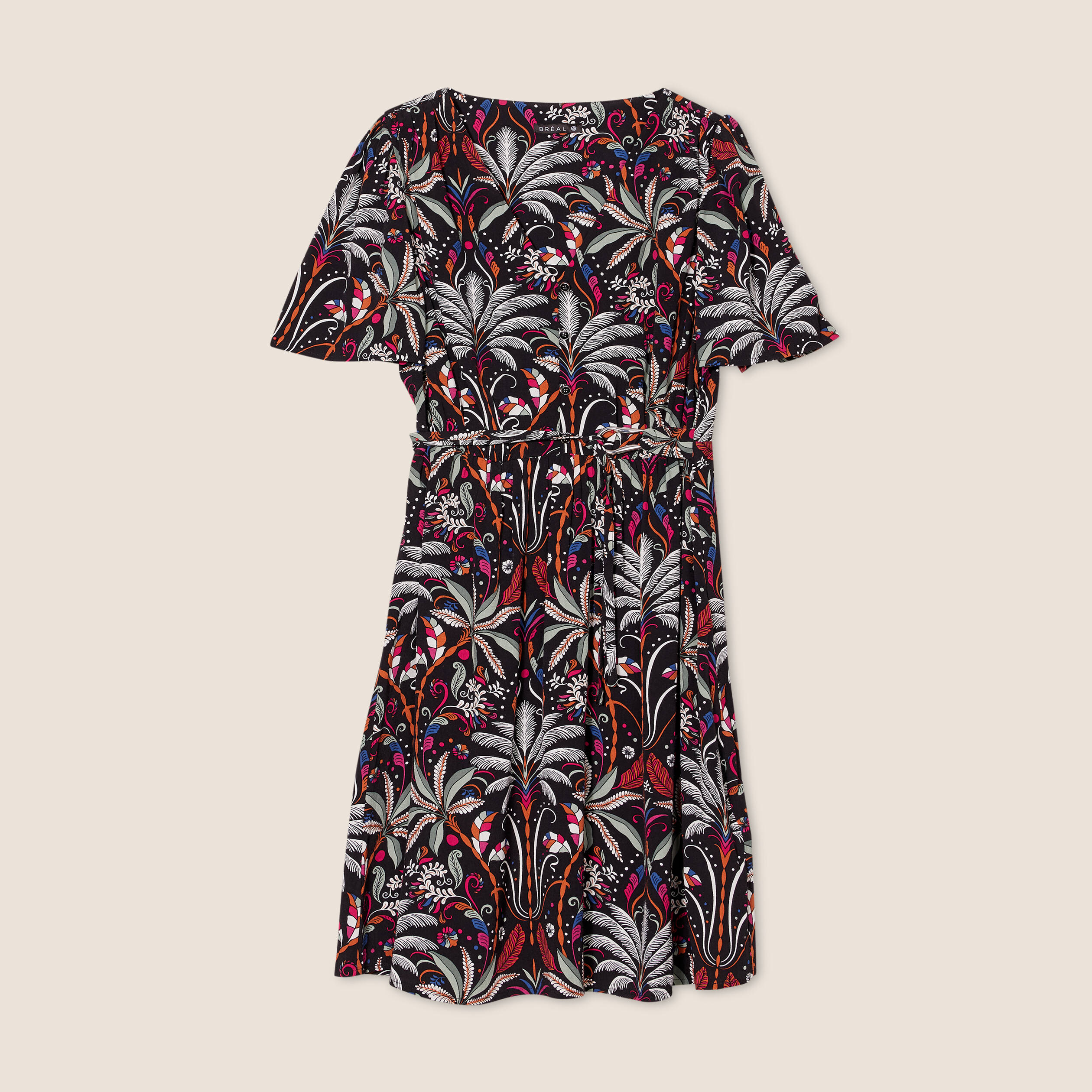 robe evasee manches courtes noir femme Robe évasée manches courtes noir femme