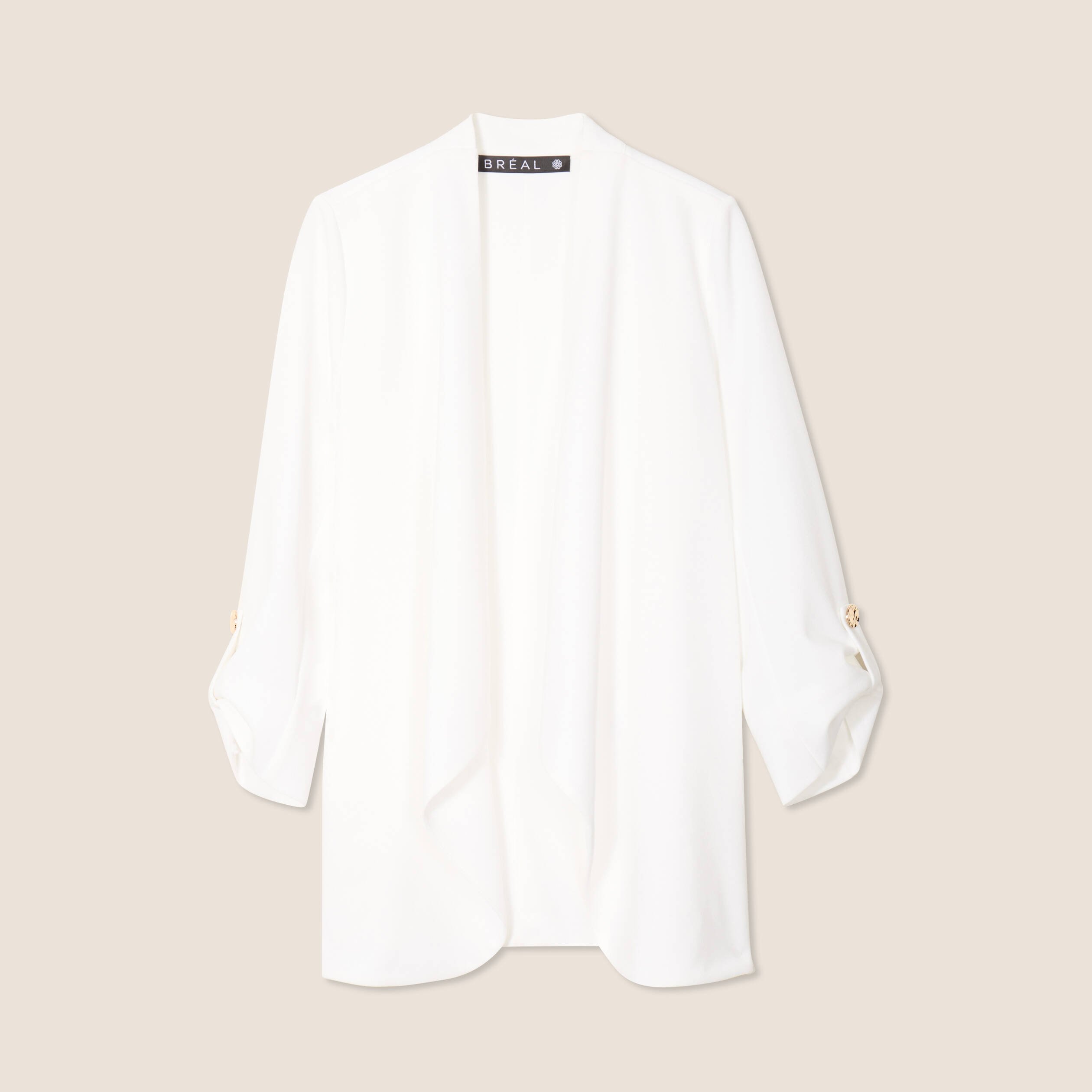 Veste esprit tailleur cascade ecru femme