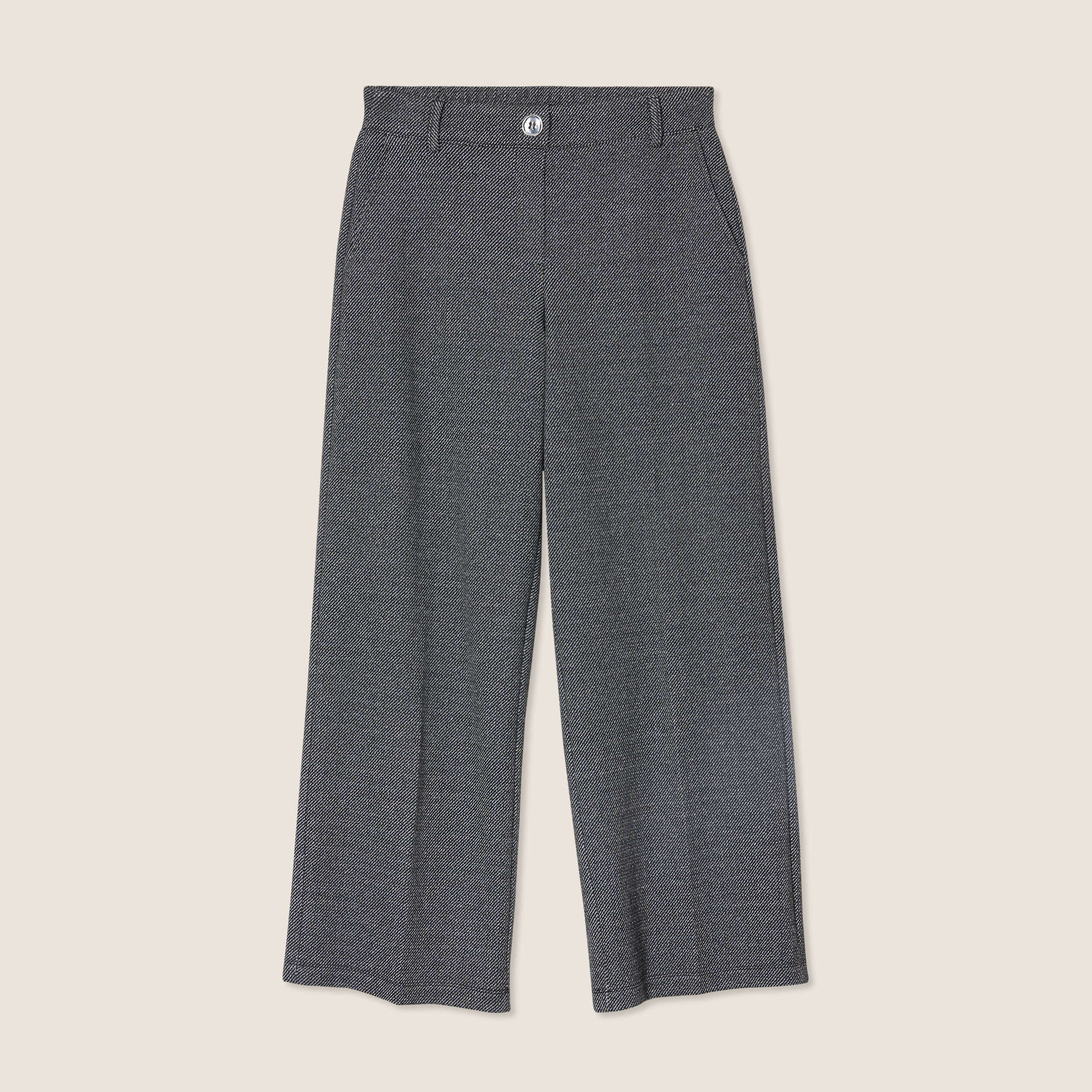 Pantalon large 7/8ème gris clair femme