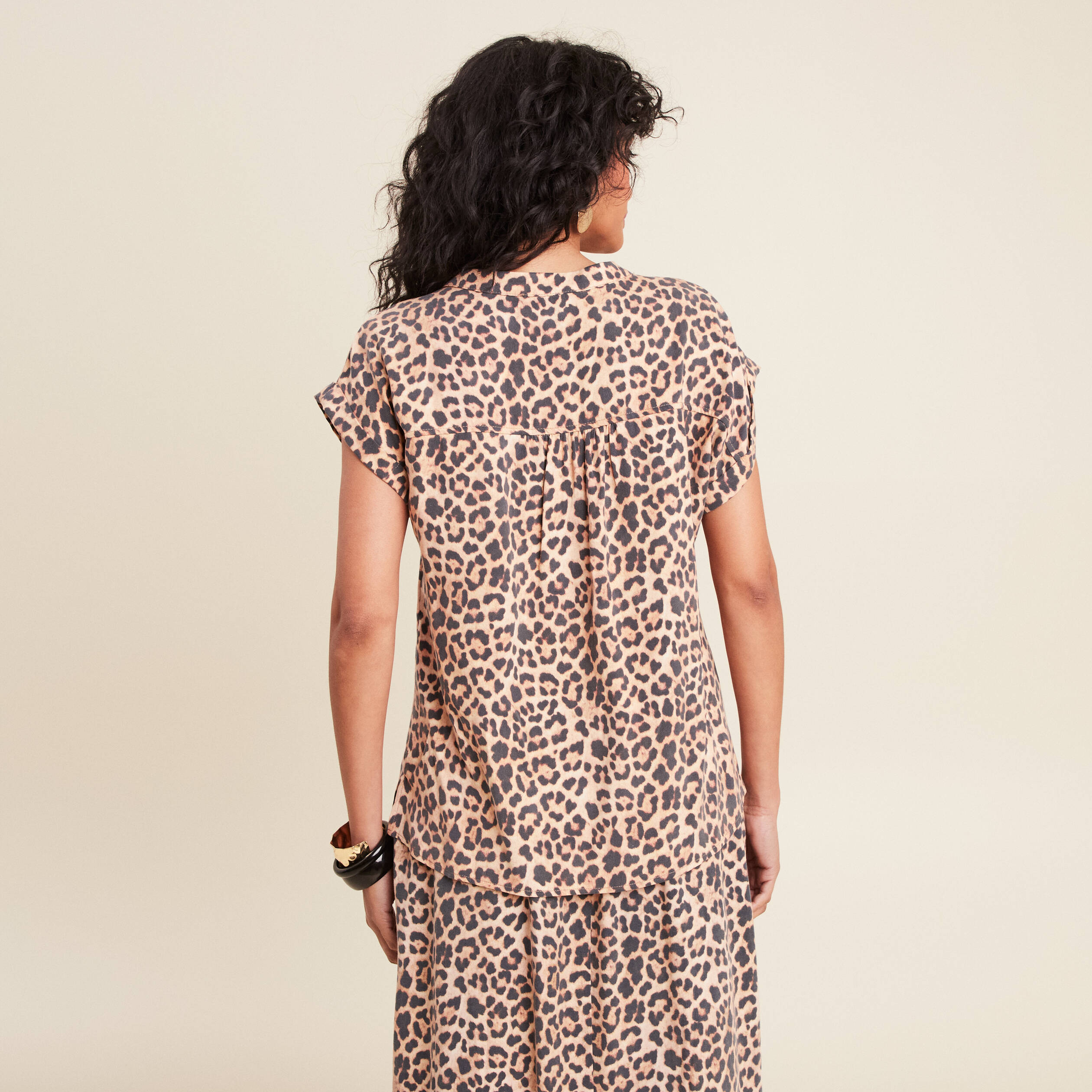 Blouse manches courtes sable femme