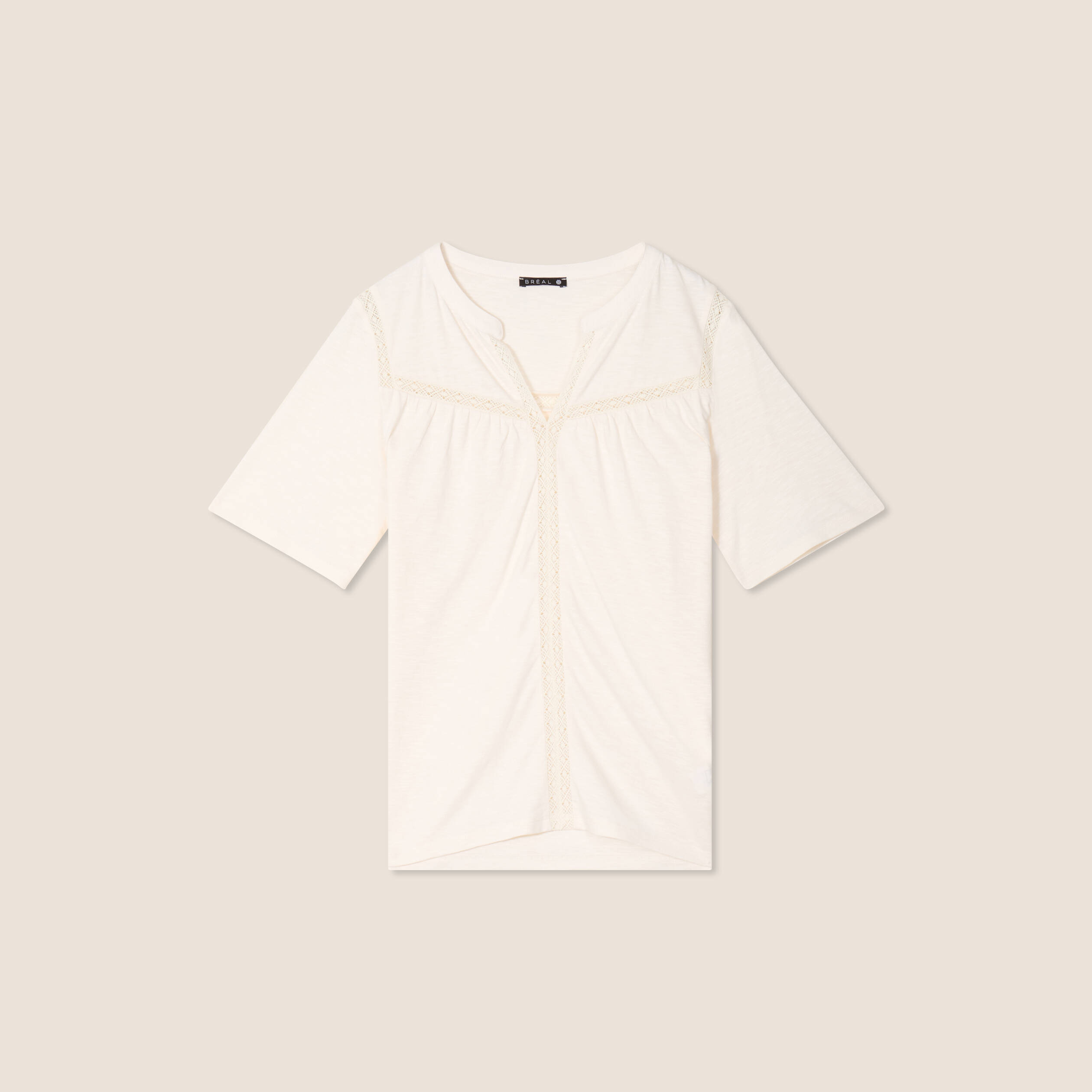 T-shirt manches courtes ecru femme