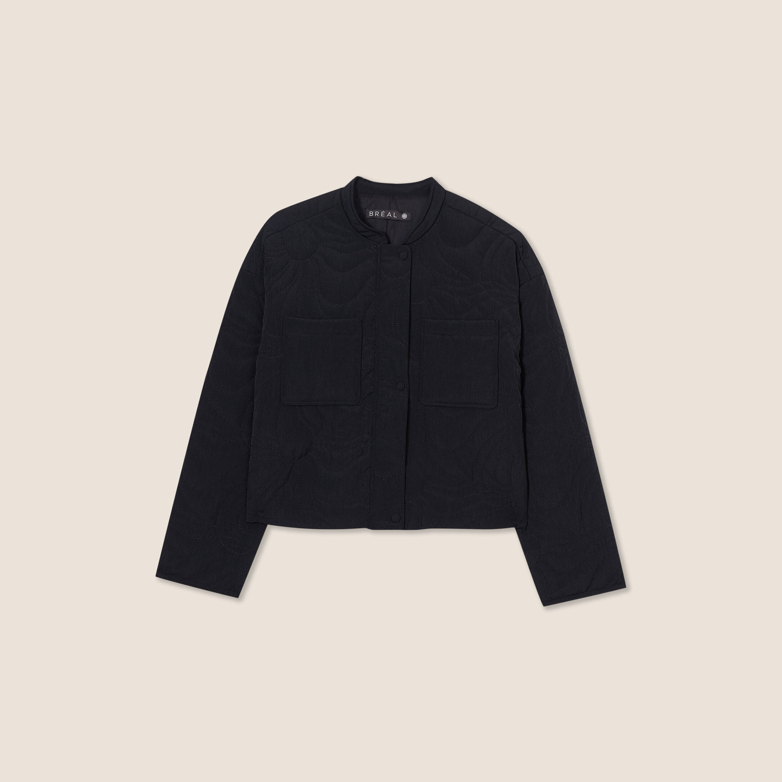 Veste matelassee boutonnee noir femme Breal