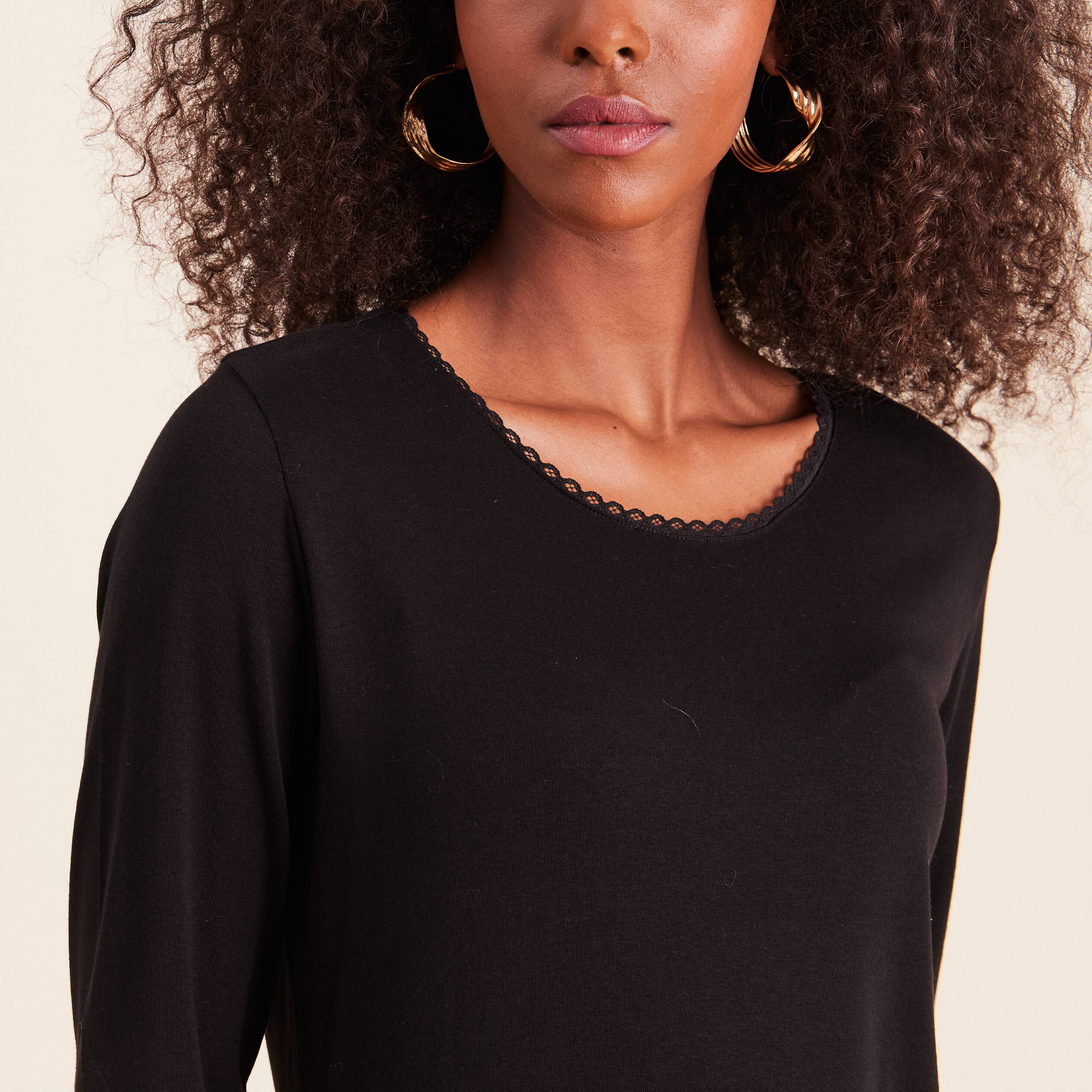 T-shirt manches longues noir femme