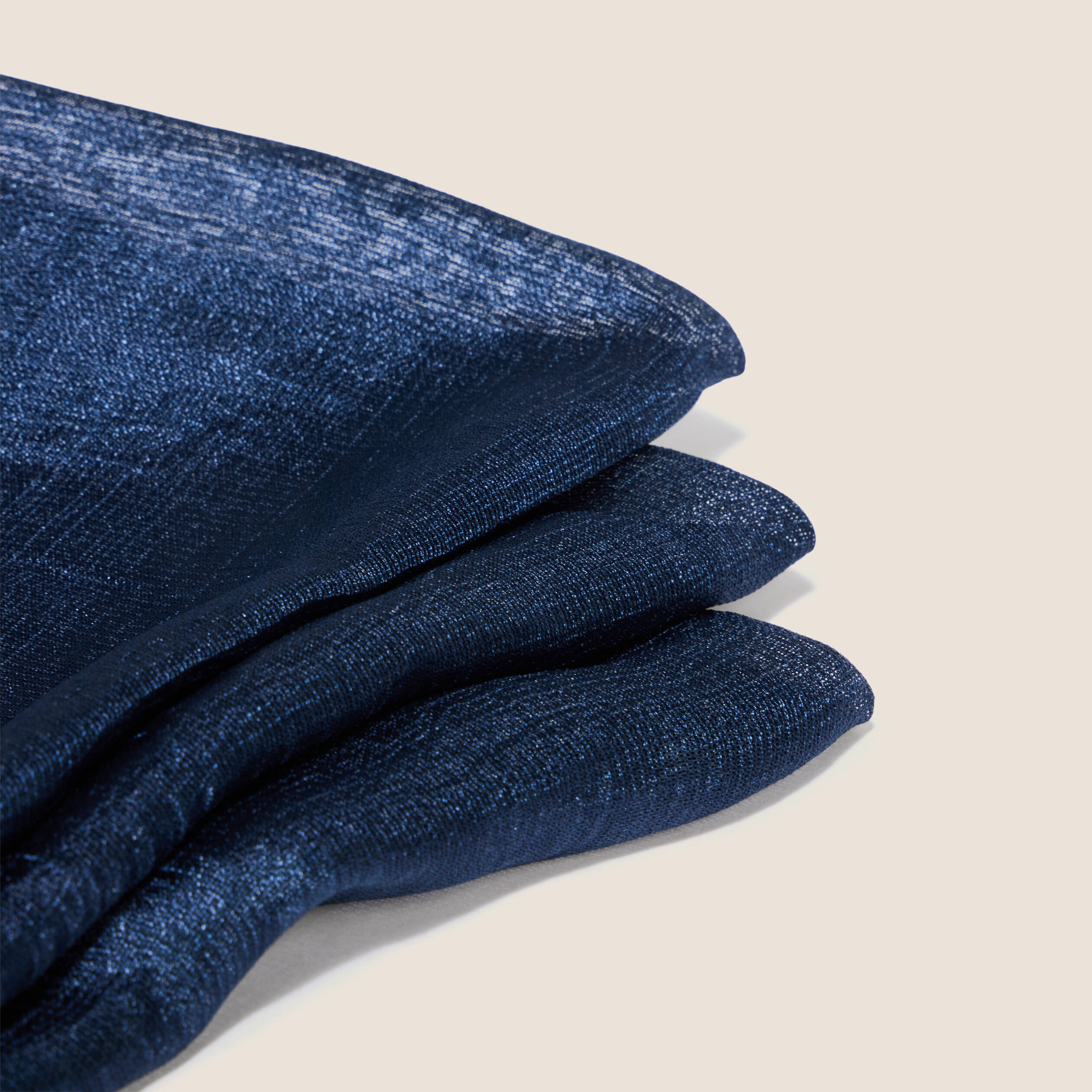 Foulard effet satin bleu marine femme