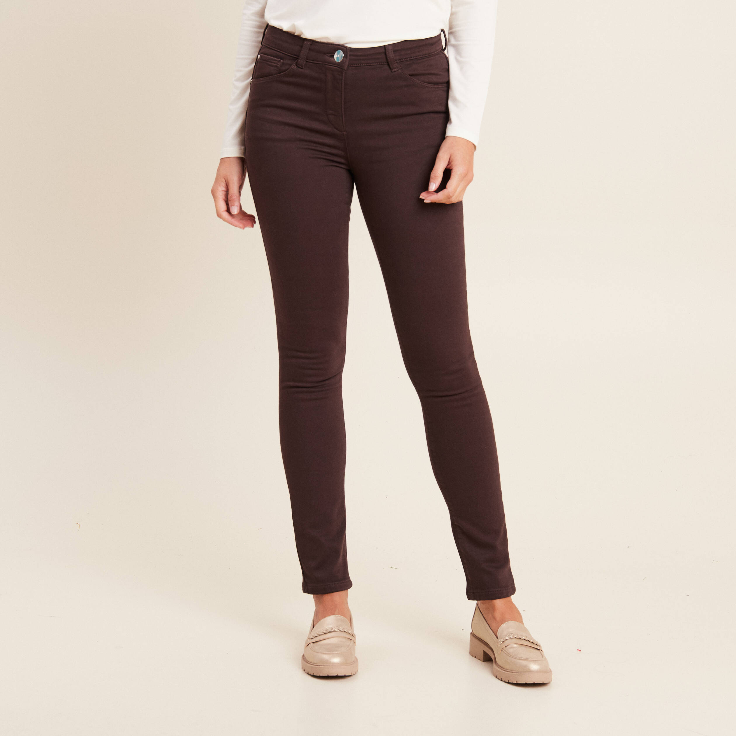 pantalon chaud magique marron fonce femme Pantalon chaud magique marron foncé femme