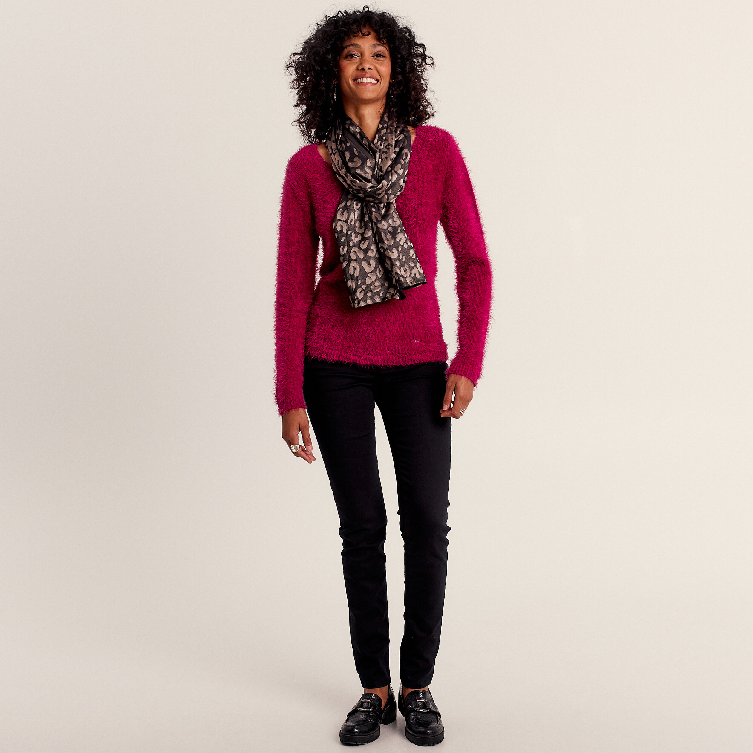 Pull manches longues rose fushia femme Br al
