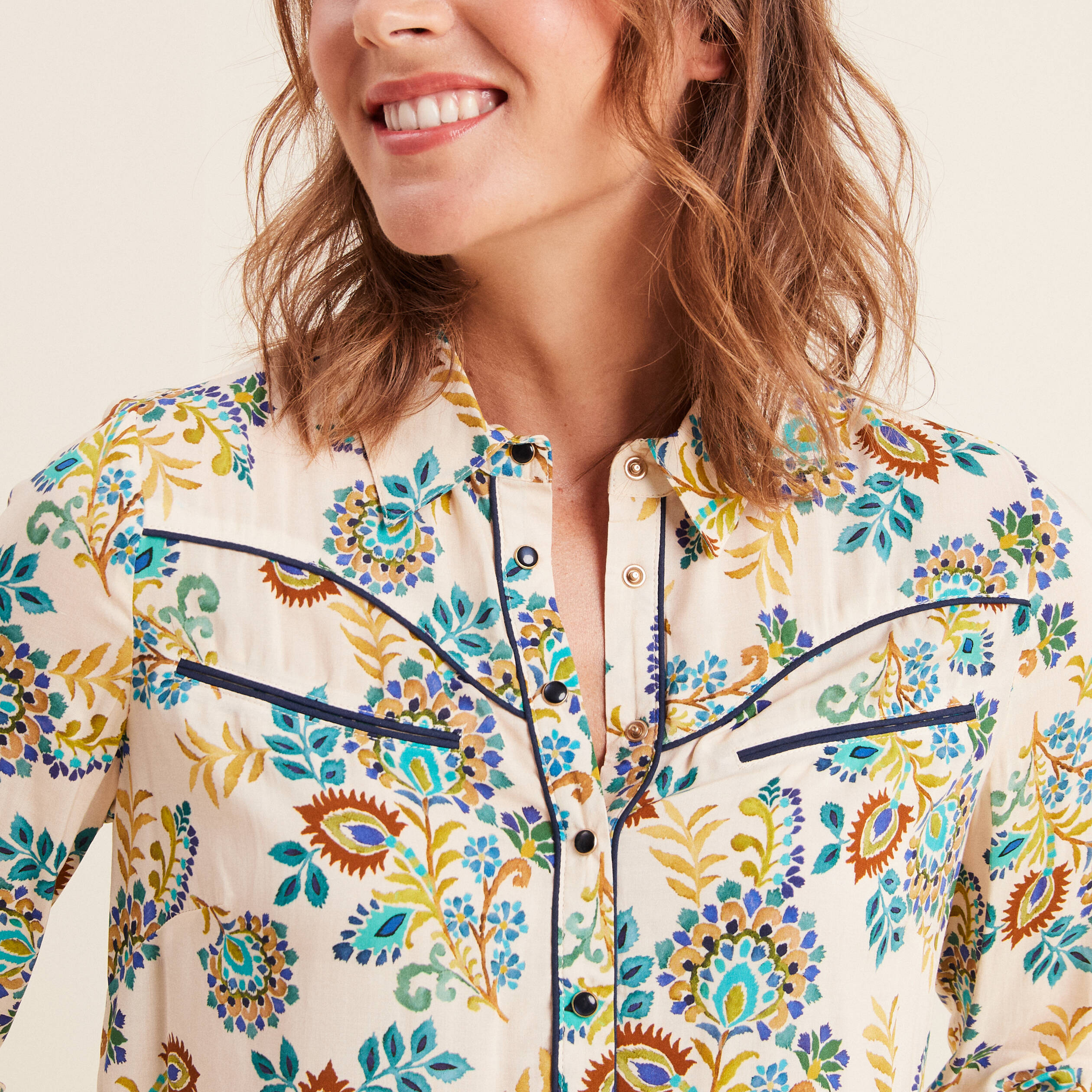 Chemise manches longues blanc femme