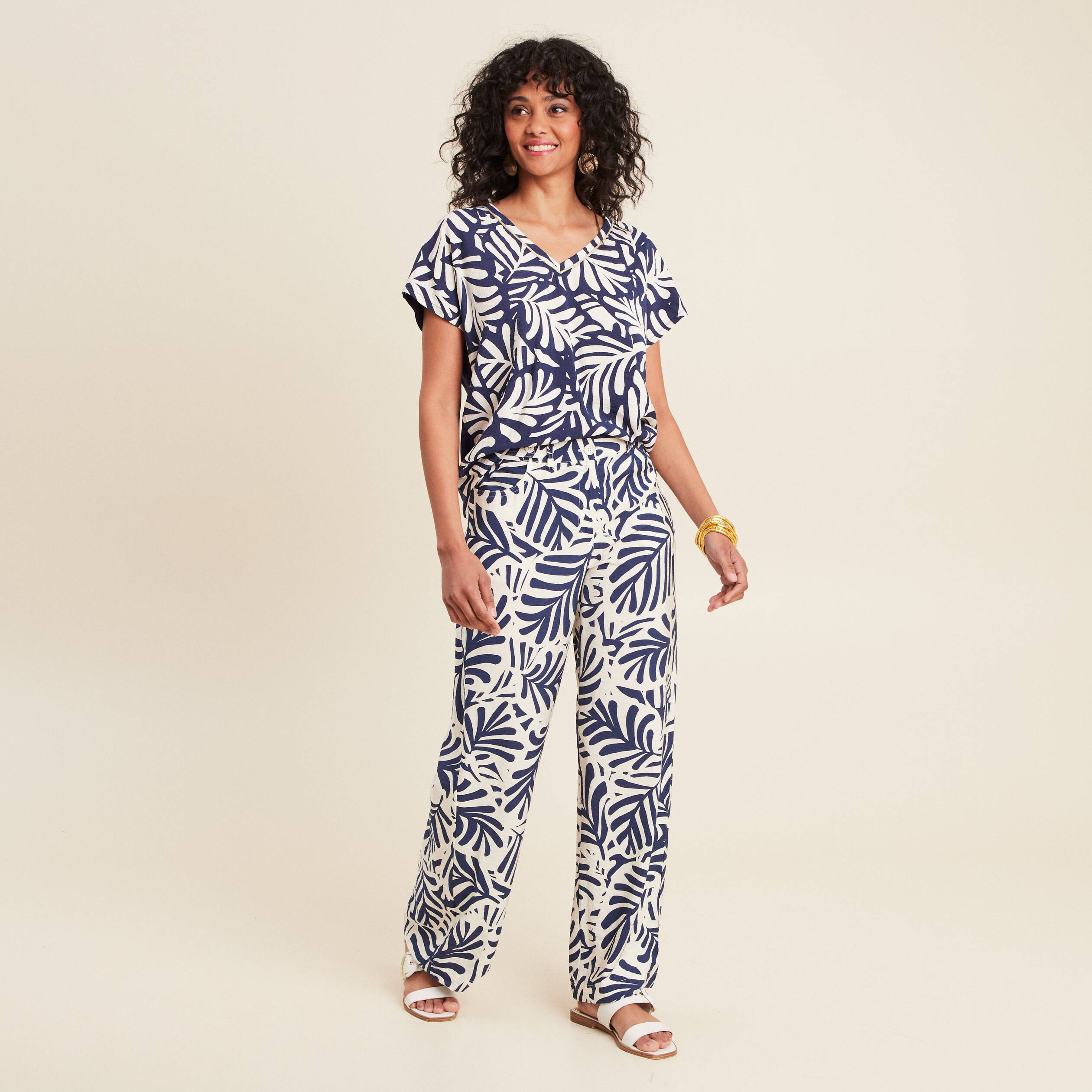 T-shirt manches courtes bleu femme