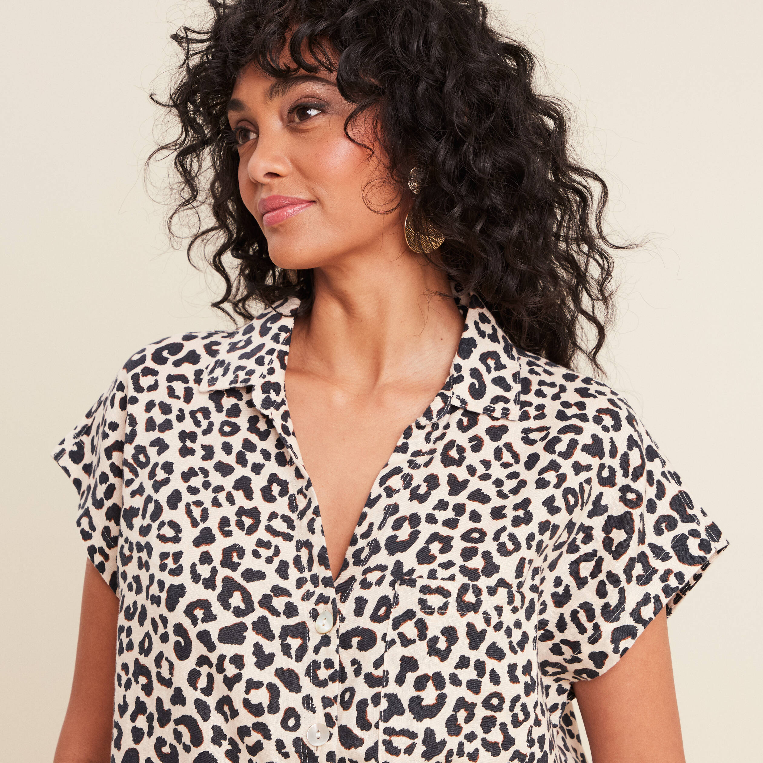 Chemise sans manches sable femme