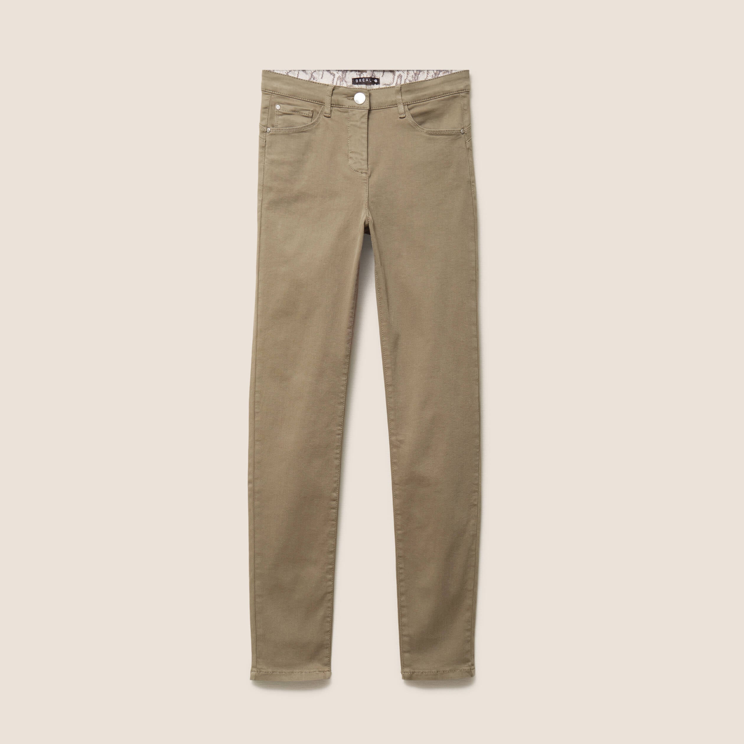 Jean magique L'Unique coupe ajust&eacute;e vert kaki femme