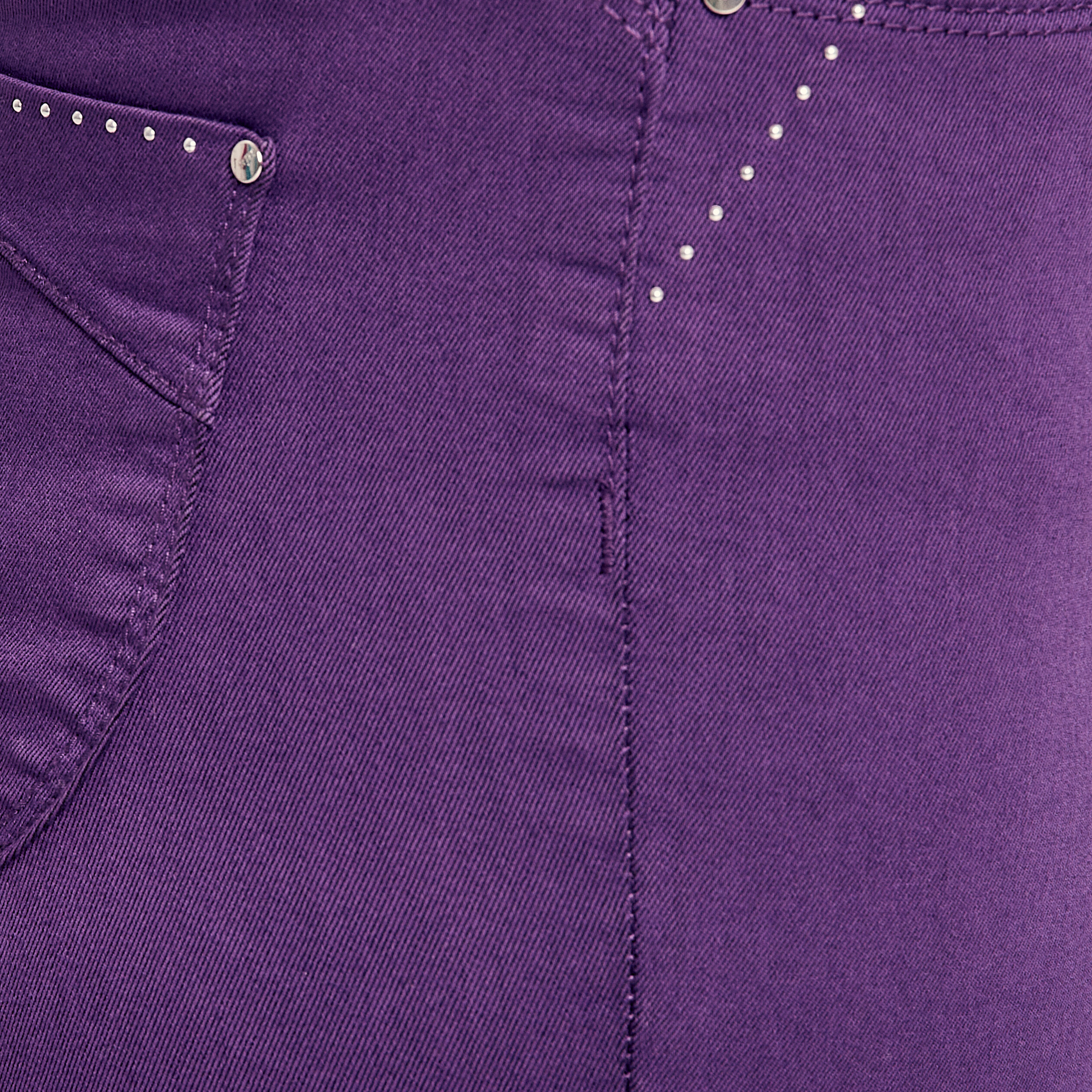 Pantacourt droit taille haute violet foncé femme